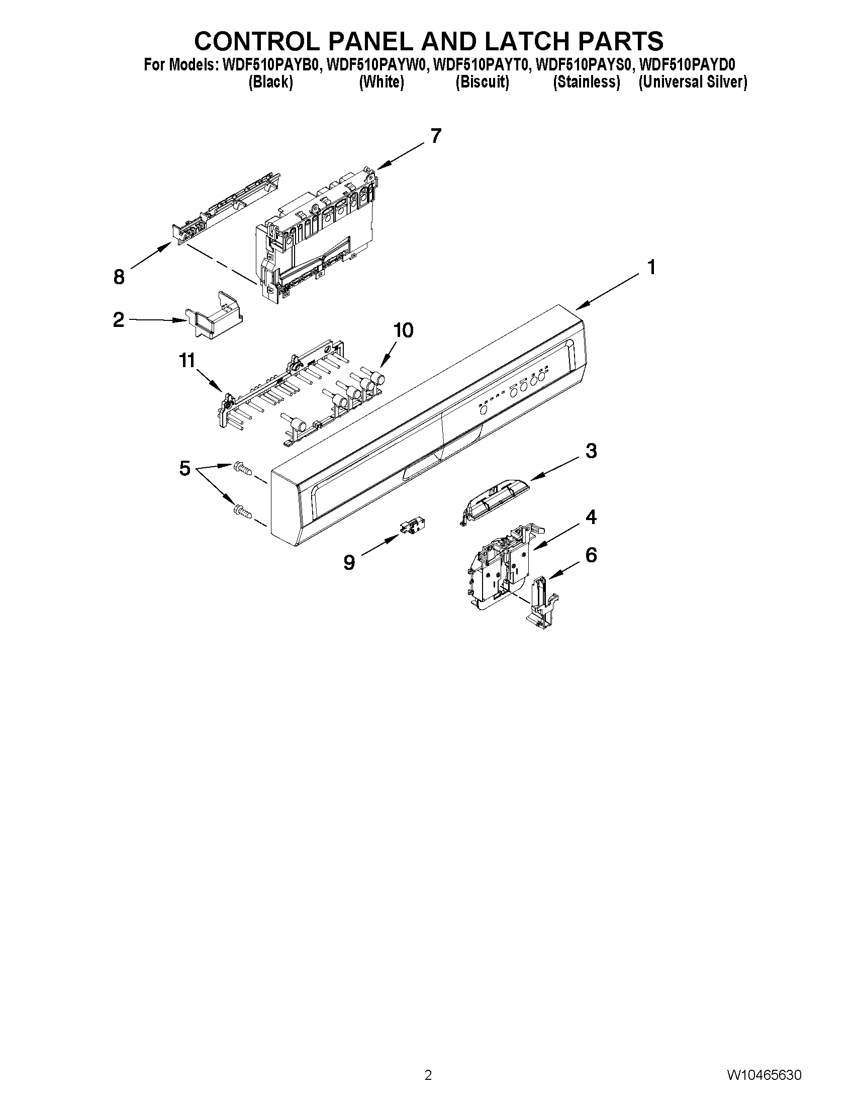 02 - CONTROL PANEL AND LATCH PARTS