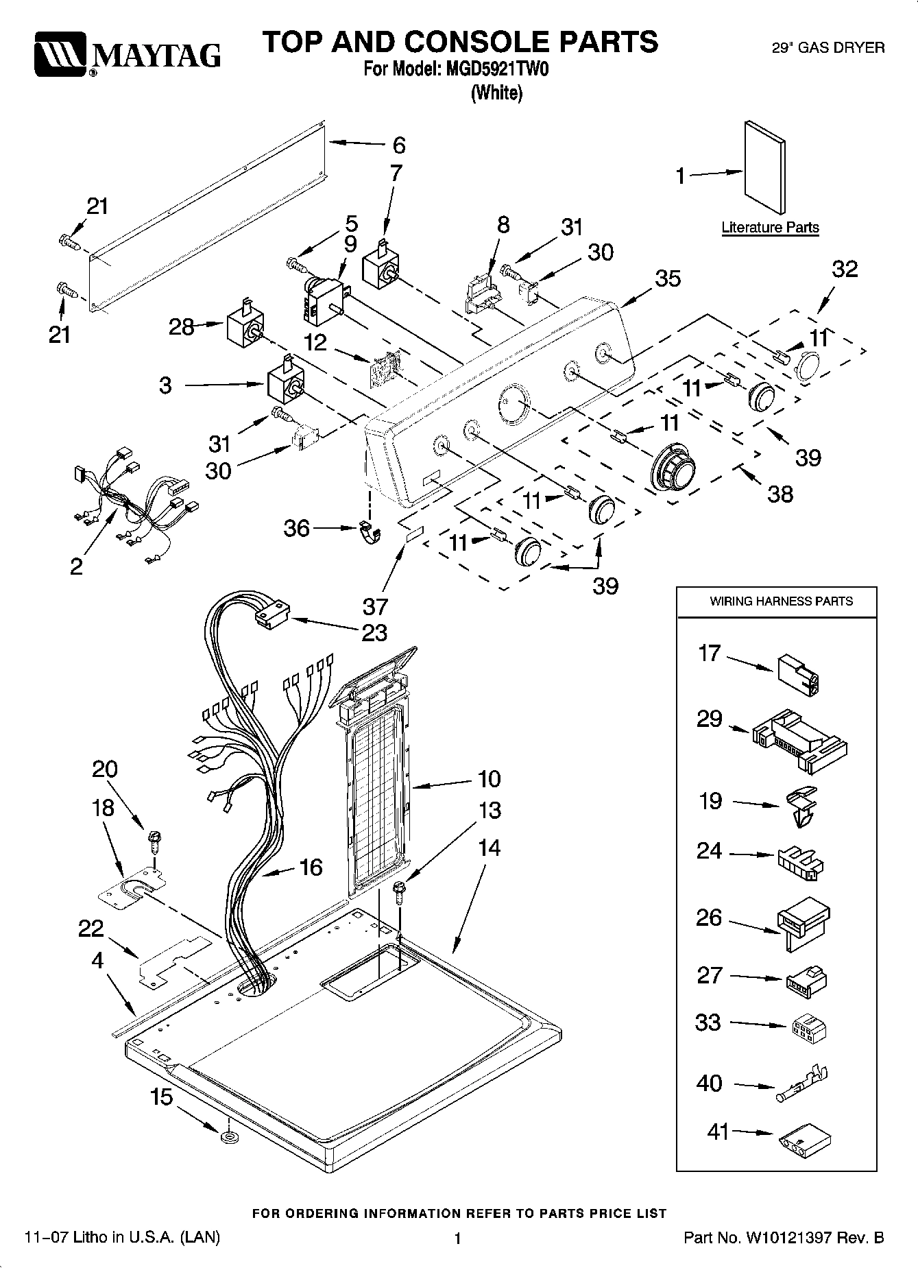 01 - TOP AND CONSOLE PARTS
