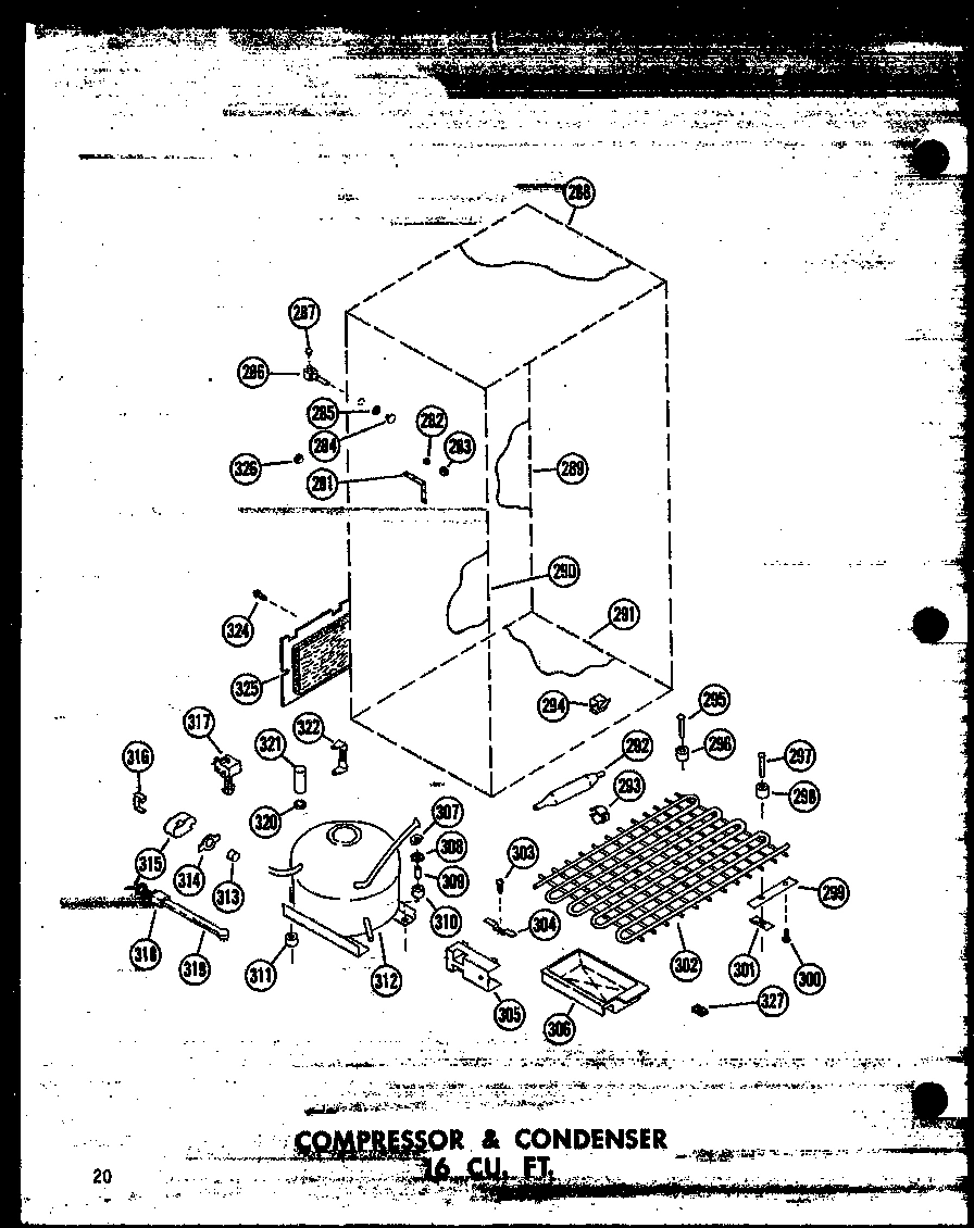 02 - COMPRESSOR & CONDENSER 16 CU. FT.