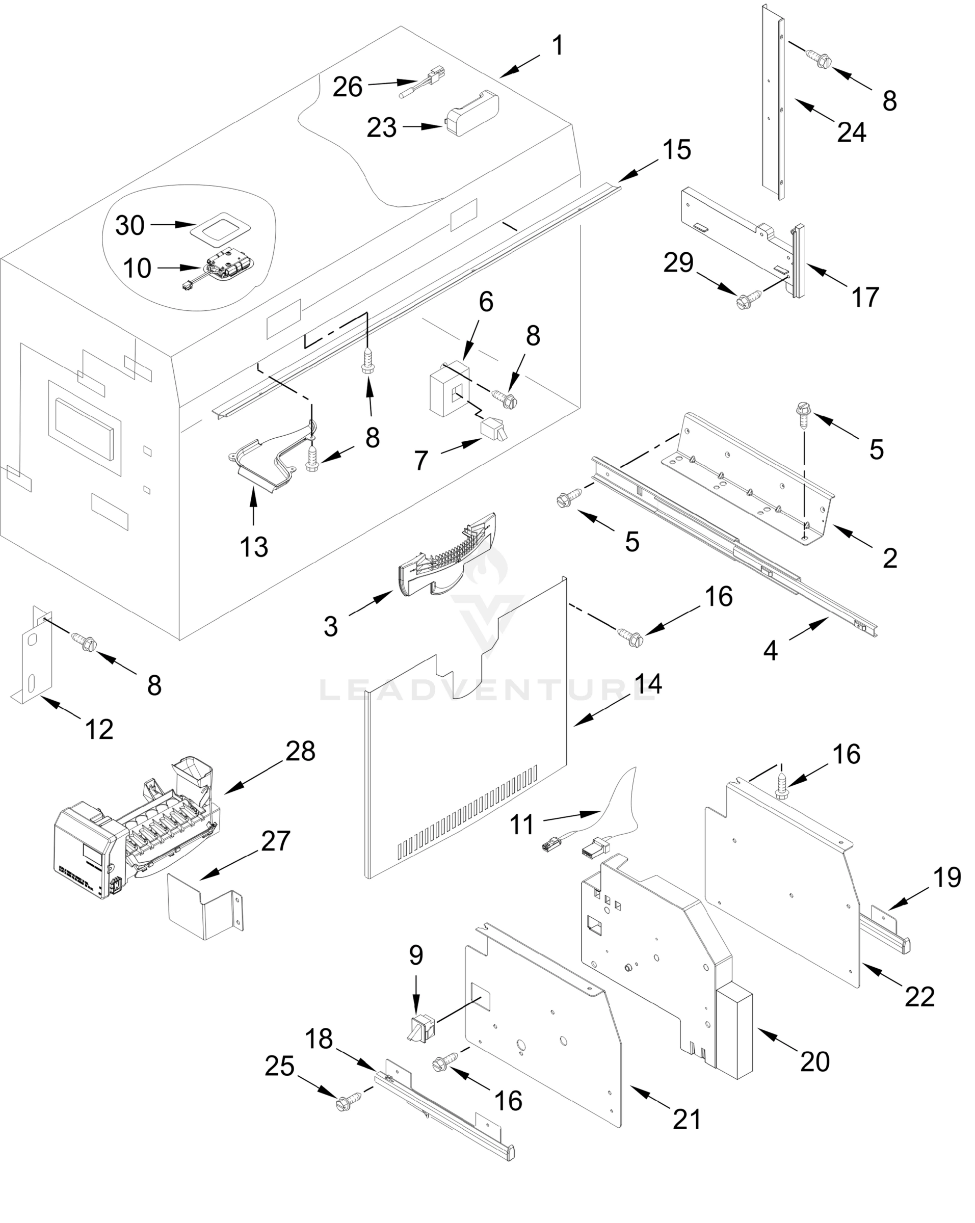 FREEZER LINER AND ICEMAKER PARTS