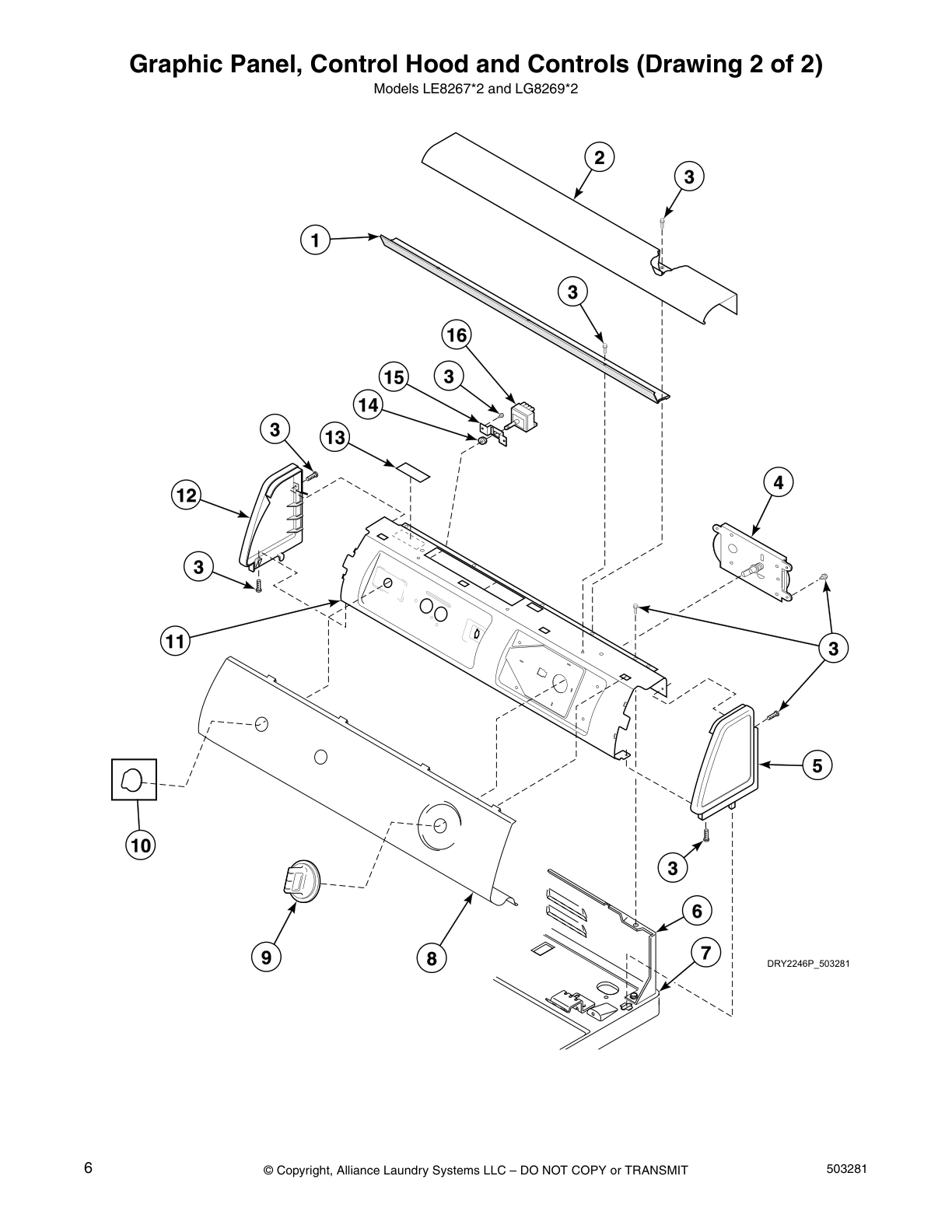 Graphic Panel, Control Hood and Controls (Drawing 2 of 2)