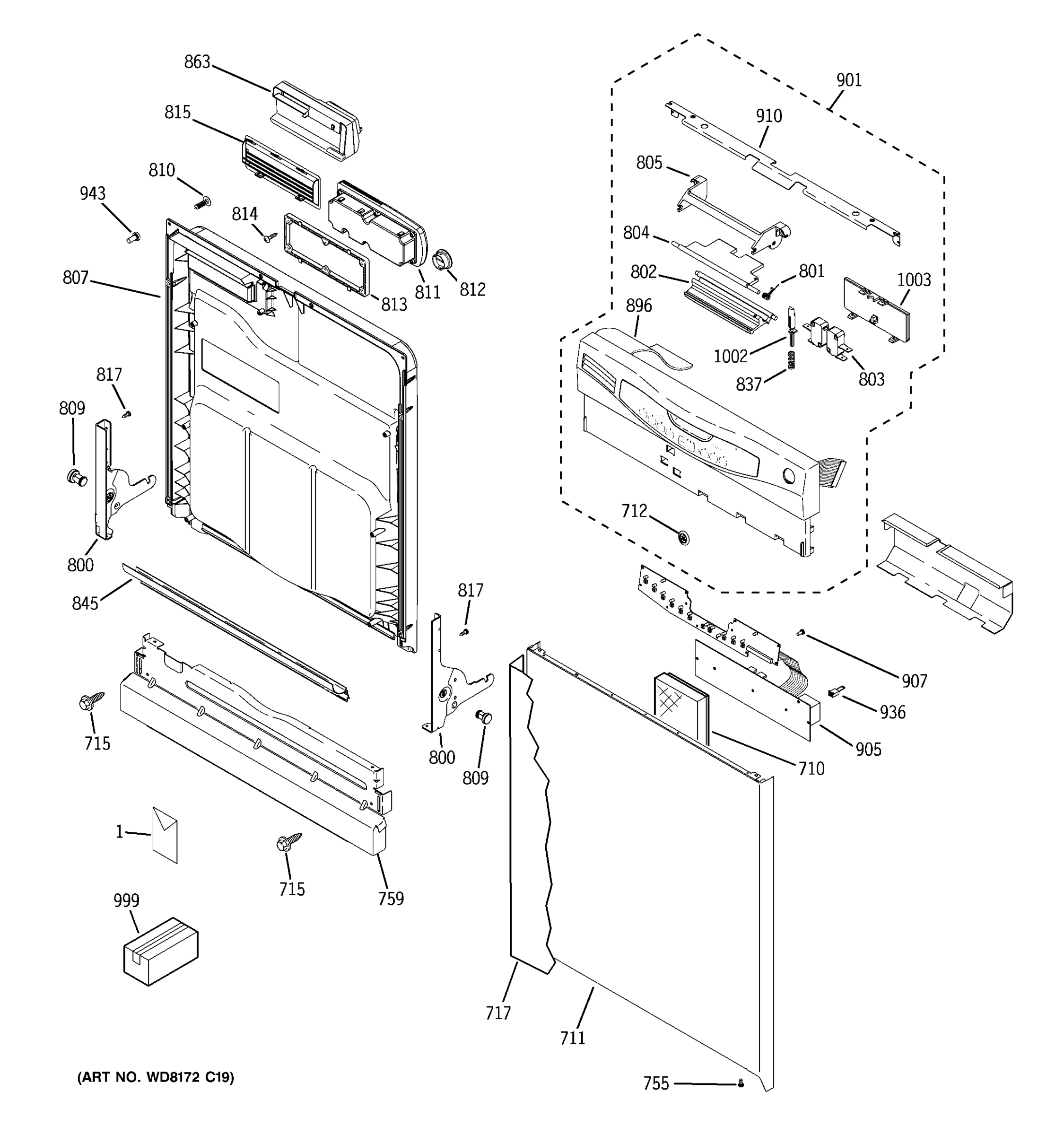 ESCUTCHEON & DOOR ASSEMBLY