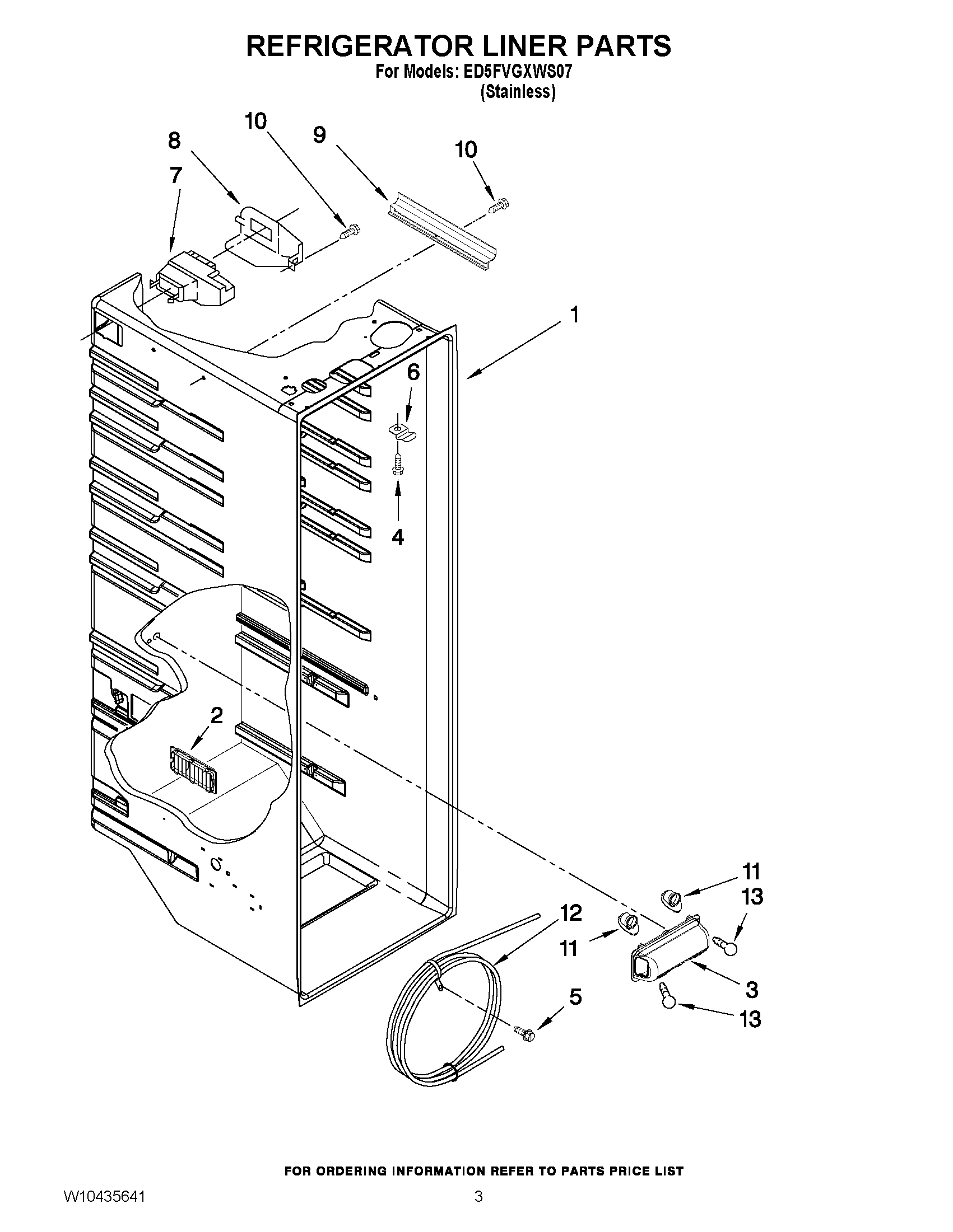 02 - REFRIGERATOR LINER PARTS