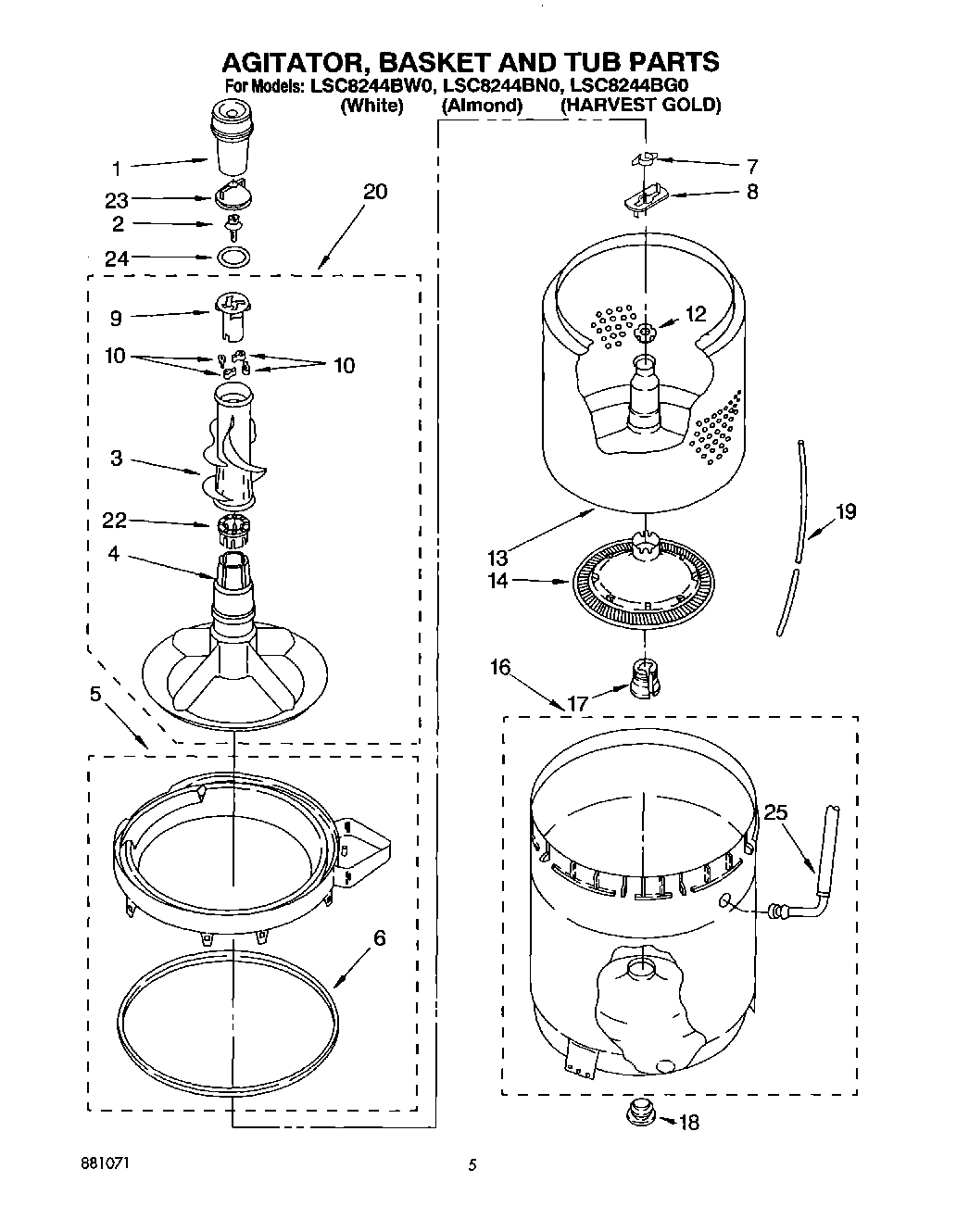 04 - AGITATOR, BASKET AND TUB