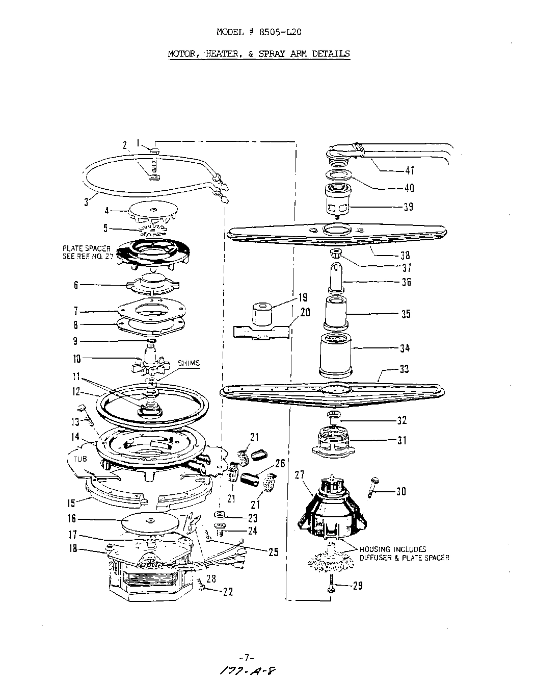 05 - MOTOR, HEATER, AND SPRAY ARM