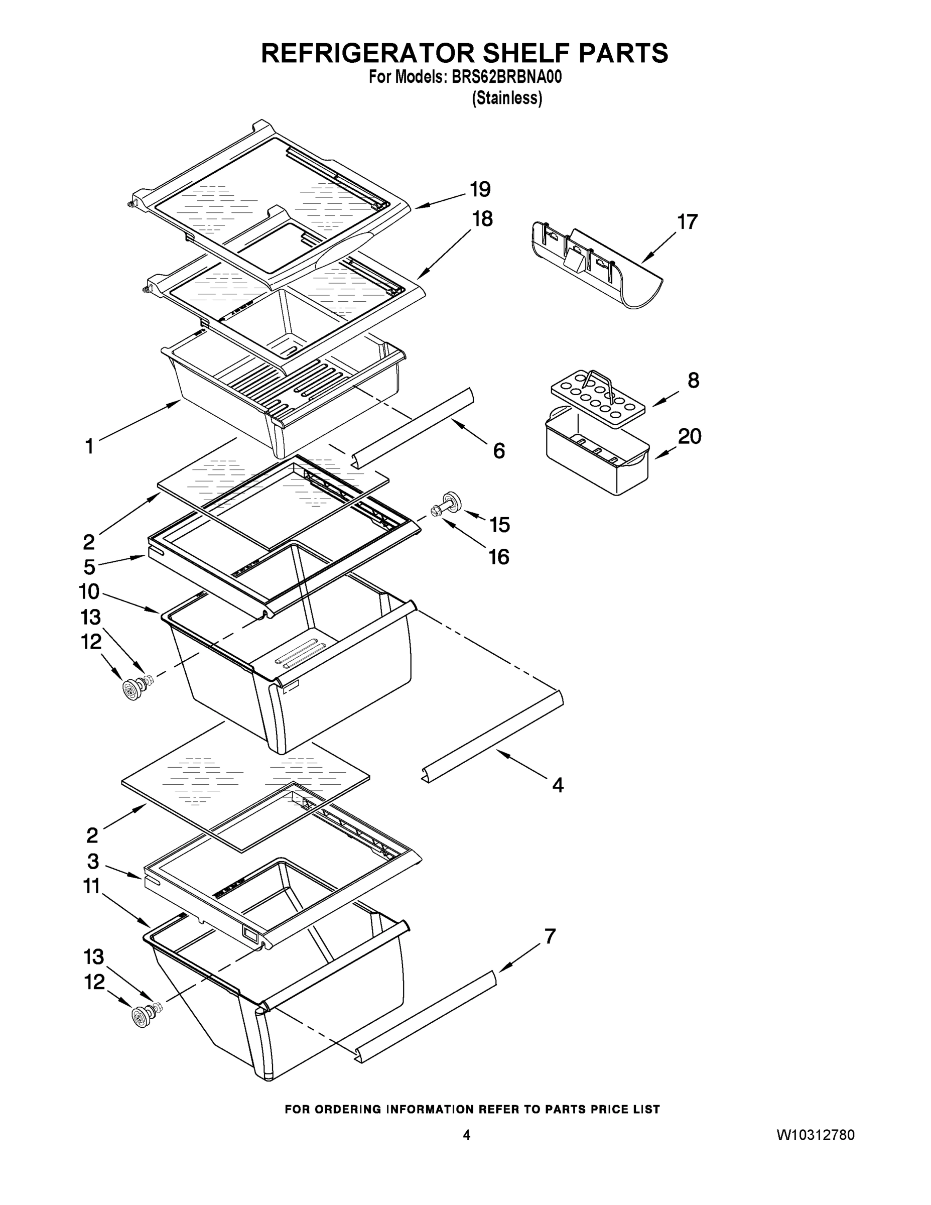03 - REFRIGERATOR SHELF PARTS