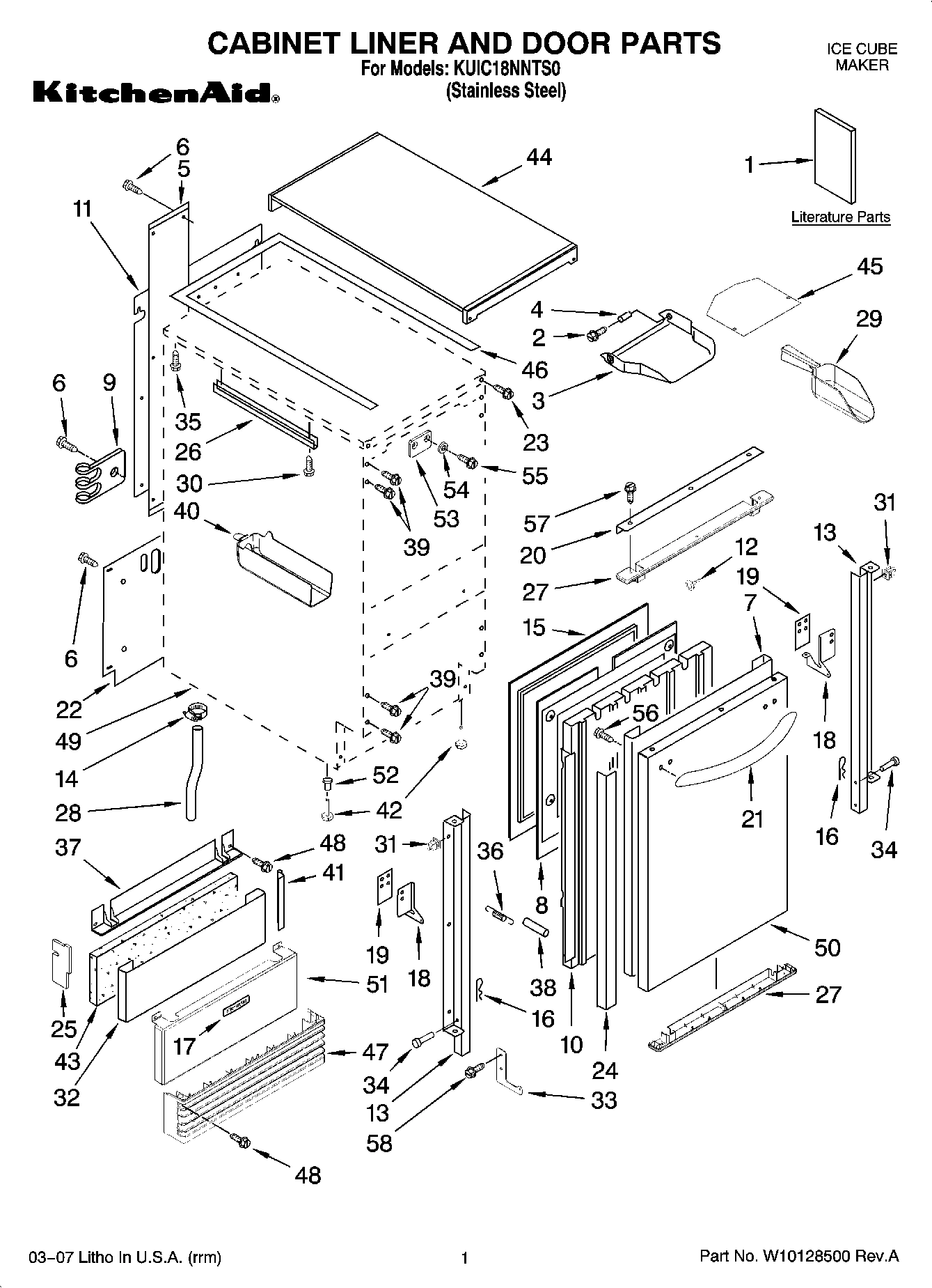 01 - CABINET LINER AND DOOR PARTS