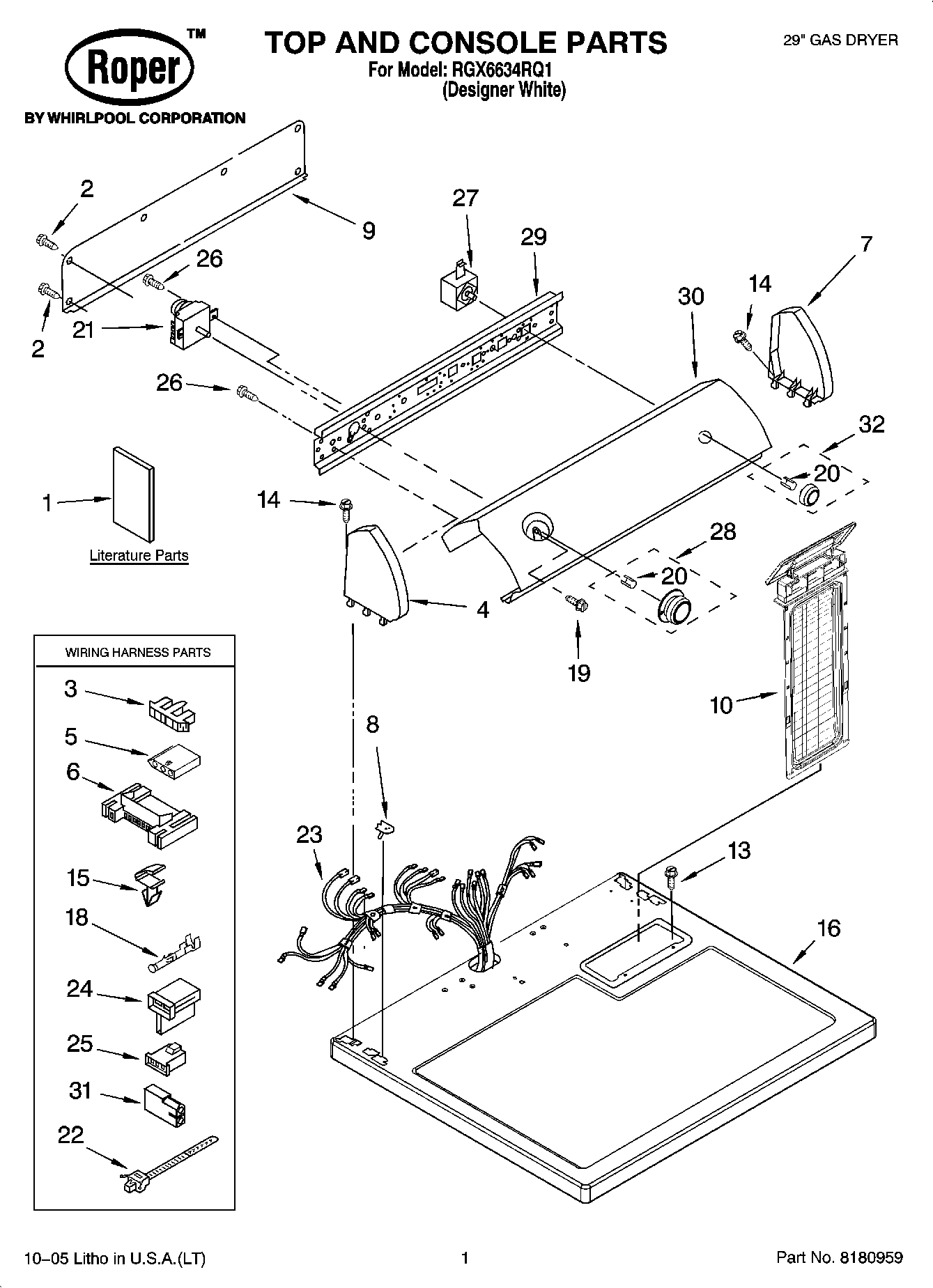 01 - TOP AND CONSOLE PARTS
