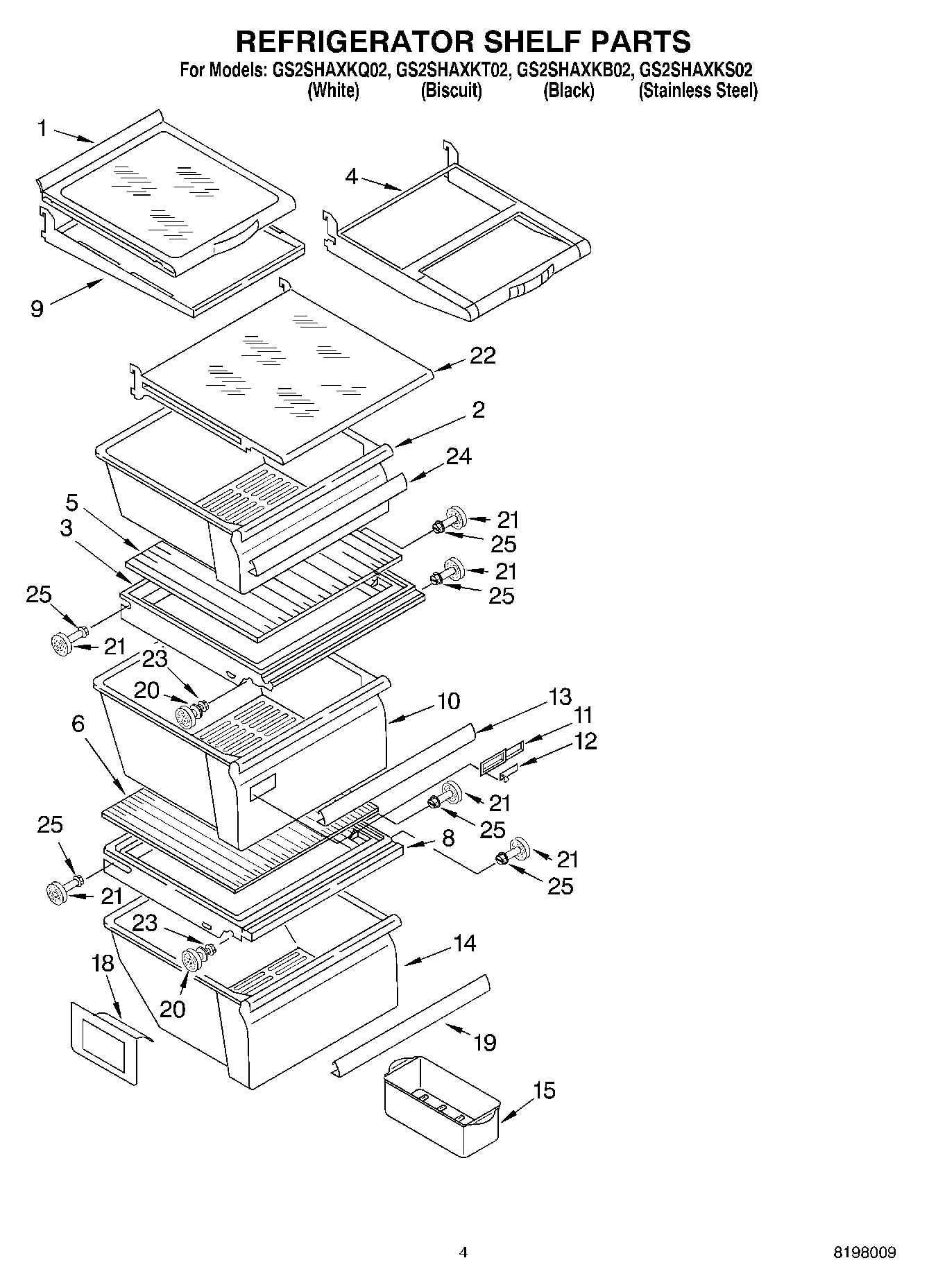 03 - REFRIGERATOR SHELF PARTS