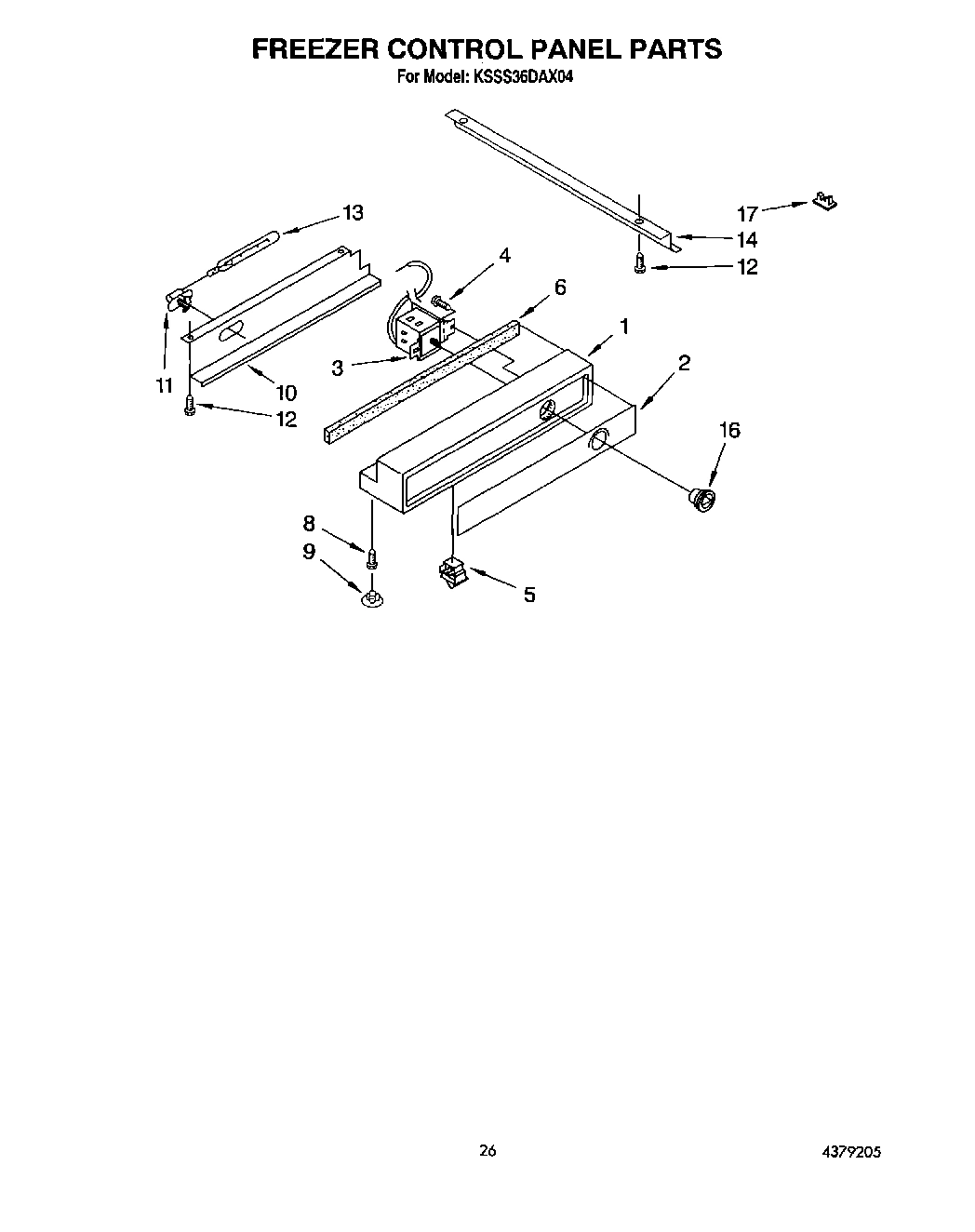 16 - FREEZER CONTROL PANEL