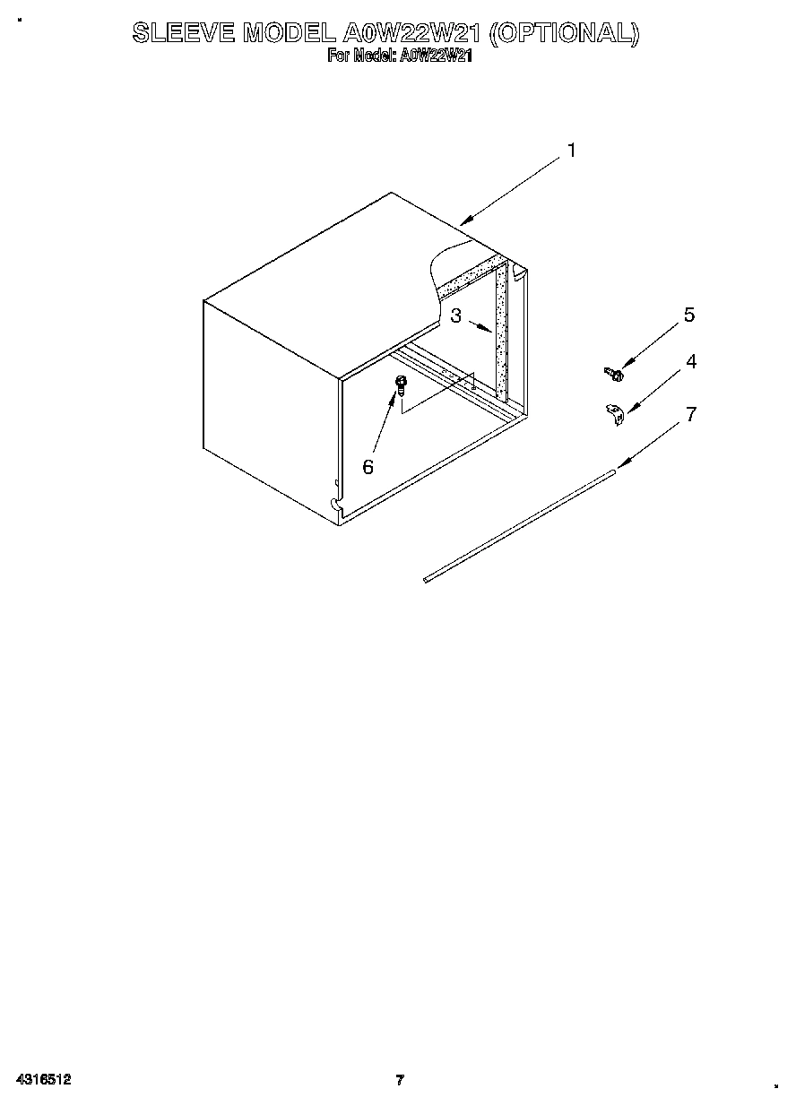 05 - SLEEVE MODEL A0W22W21 (OPTIONAL)
