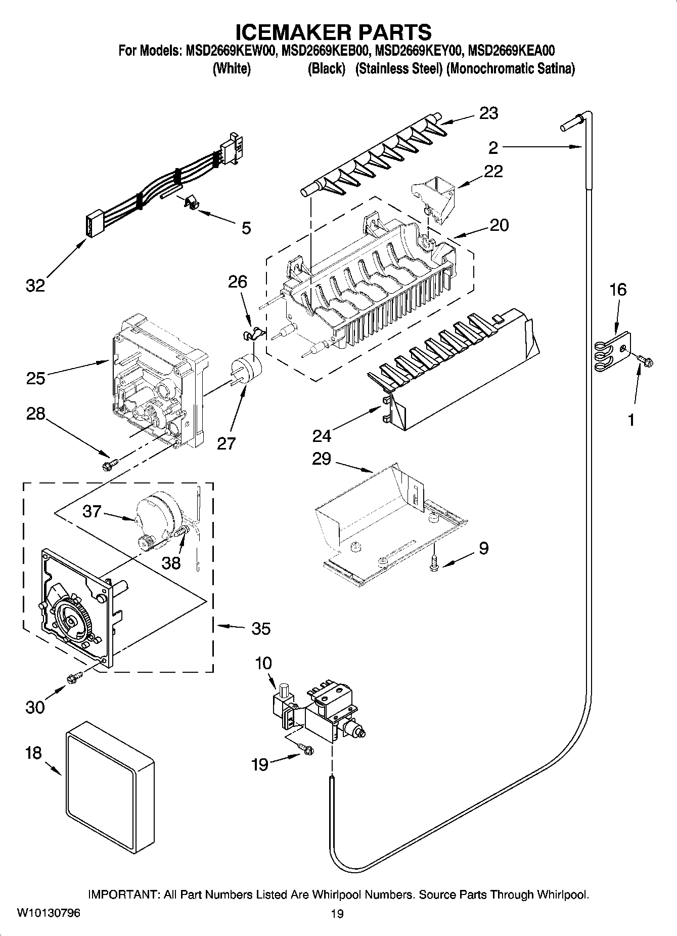 12 - ICEMAKER PARTS, OPTIONAL PARTS (NOT INCLUDED)