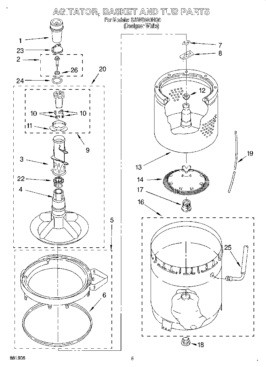03 - AGITATOR, BASKET AND TUB
