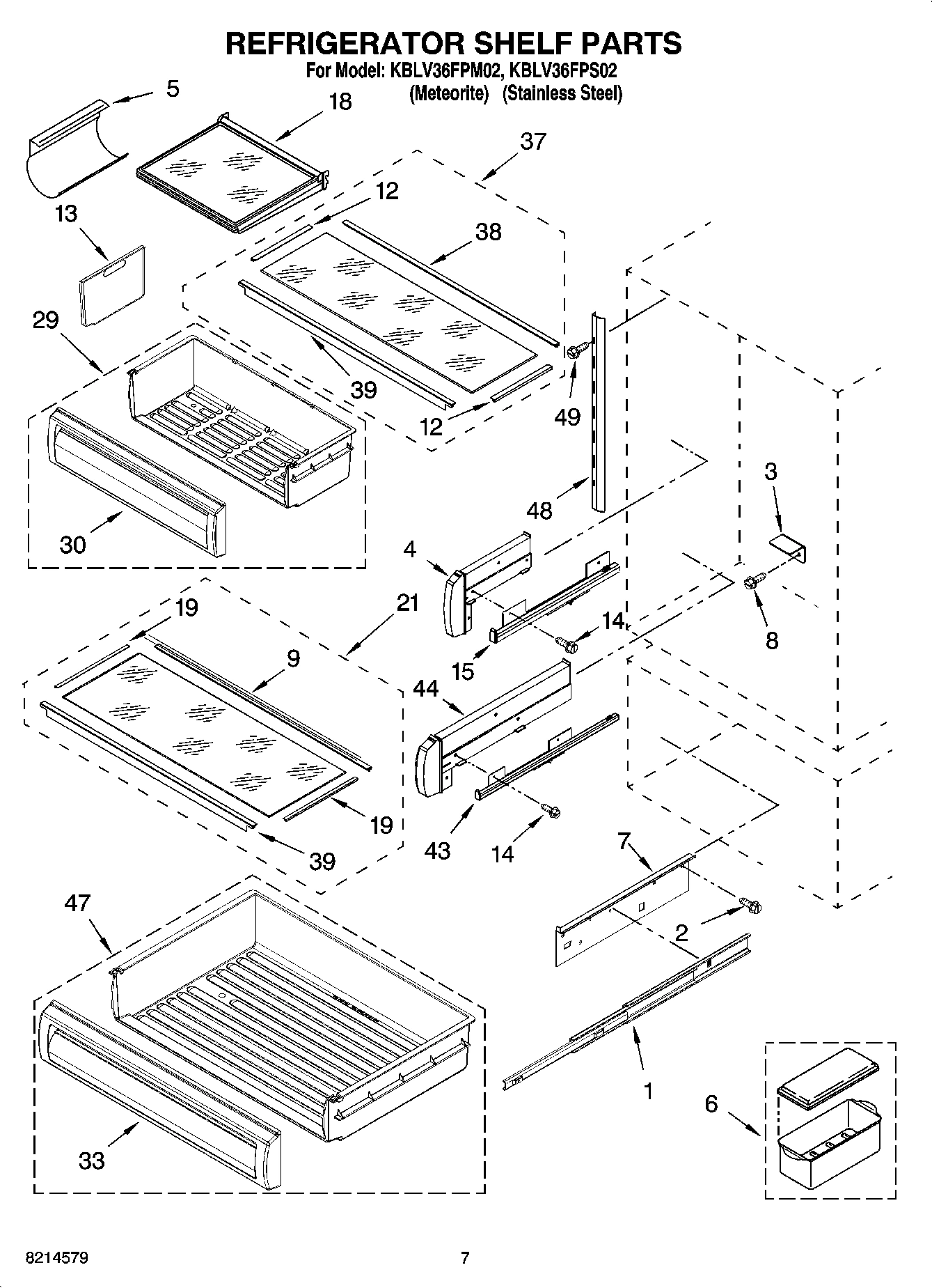 05 - REFRIGERATOR SHELF PARTS