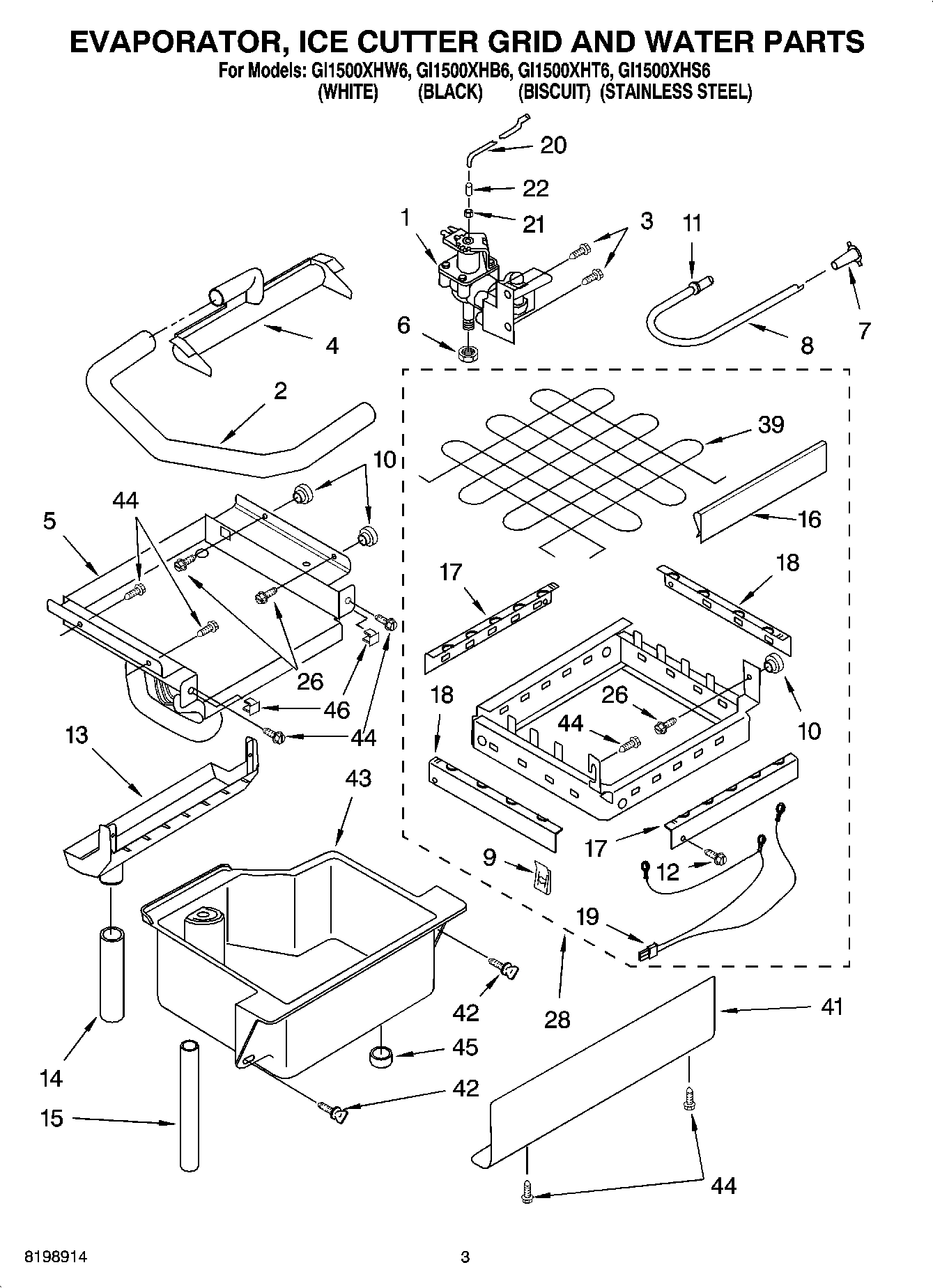 02 - EVAPORATOR ICE CUTTER GRID AND WATER PARTS