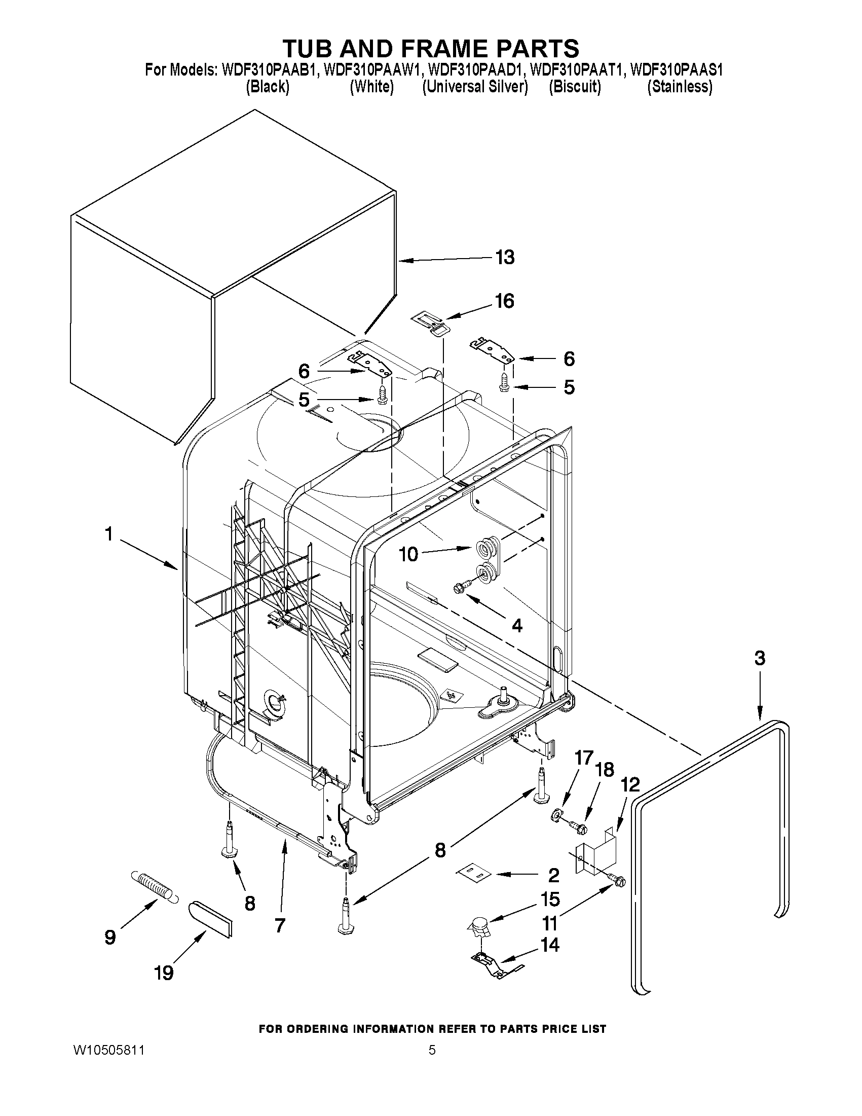 05 - TUB AND FRAME PARTS