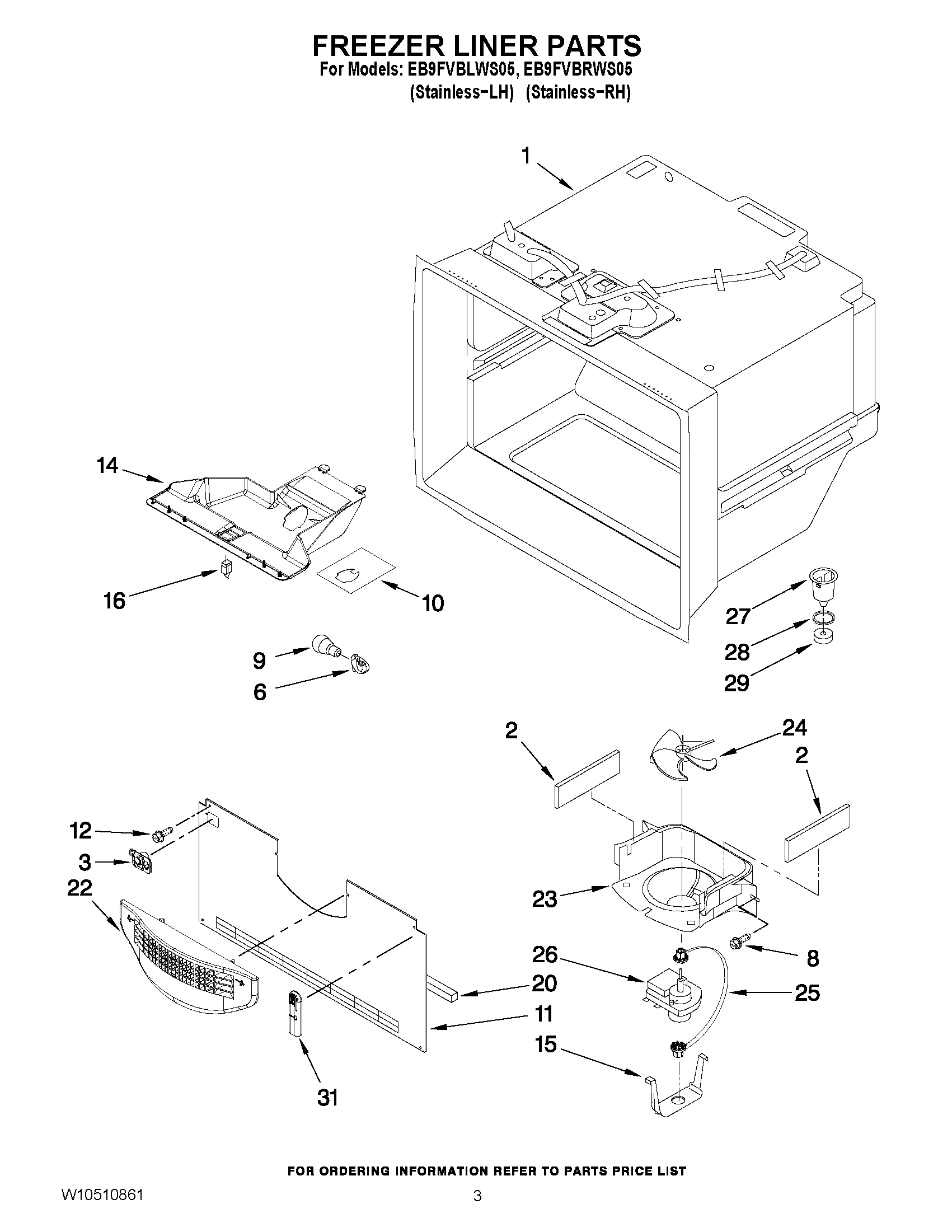 02 - FREEZER LINER PARTS