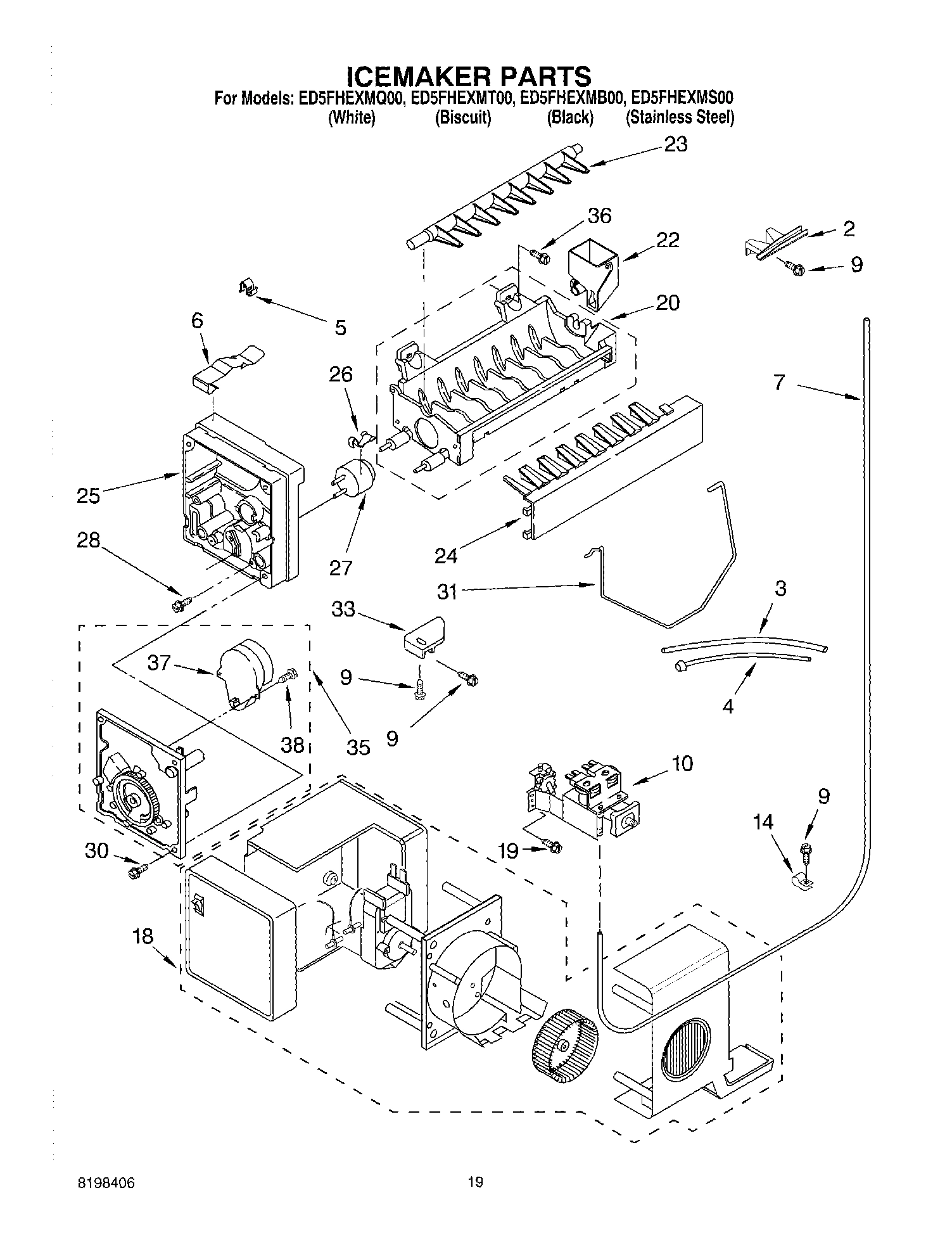 12 - ICEMAKER PARTS, PARTS NOT ILLUSTRATED