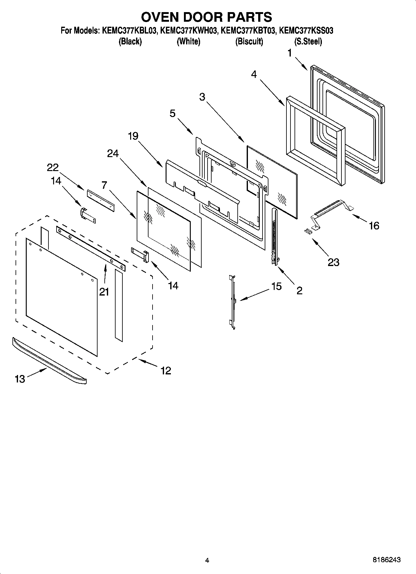 03 - OVEN DOOR PARTS