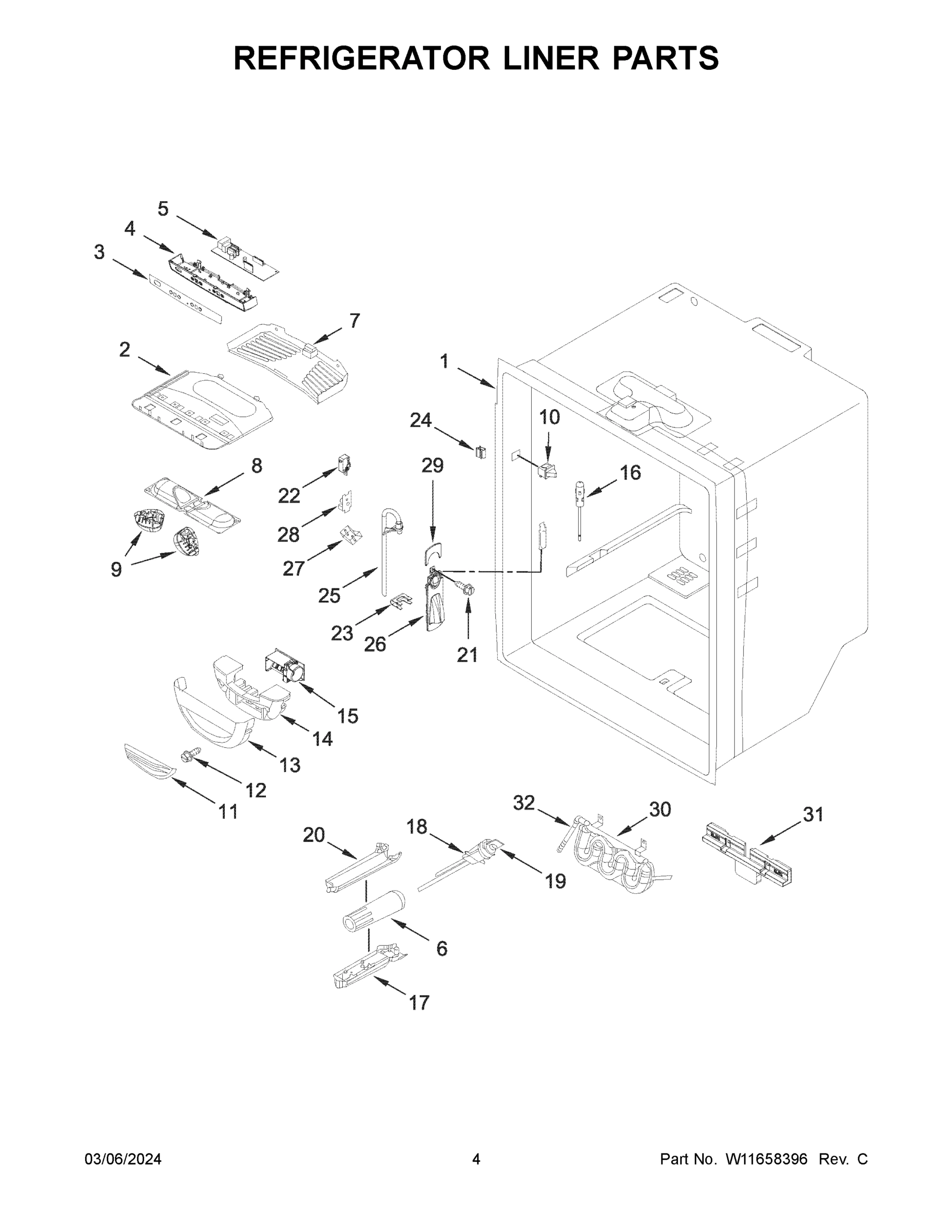 03 - REFRIGERATOR LINER PARTS