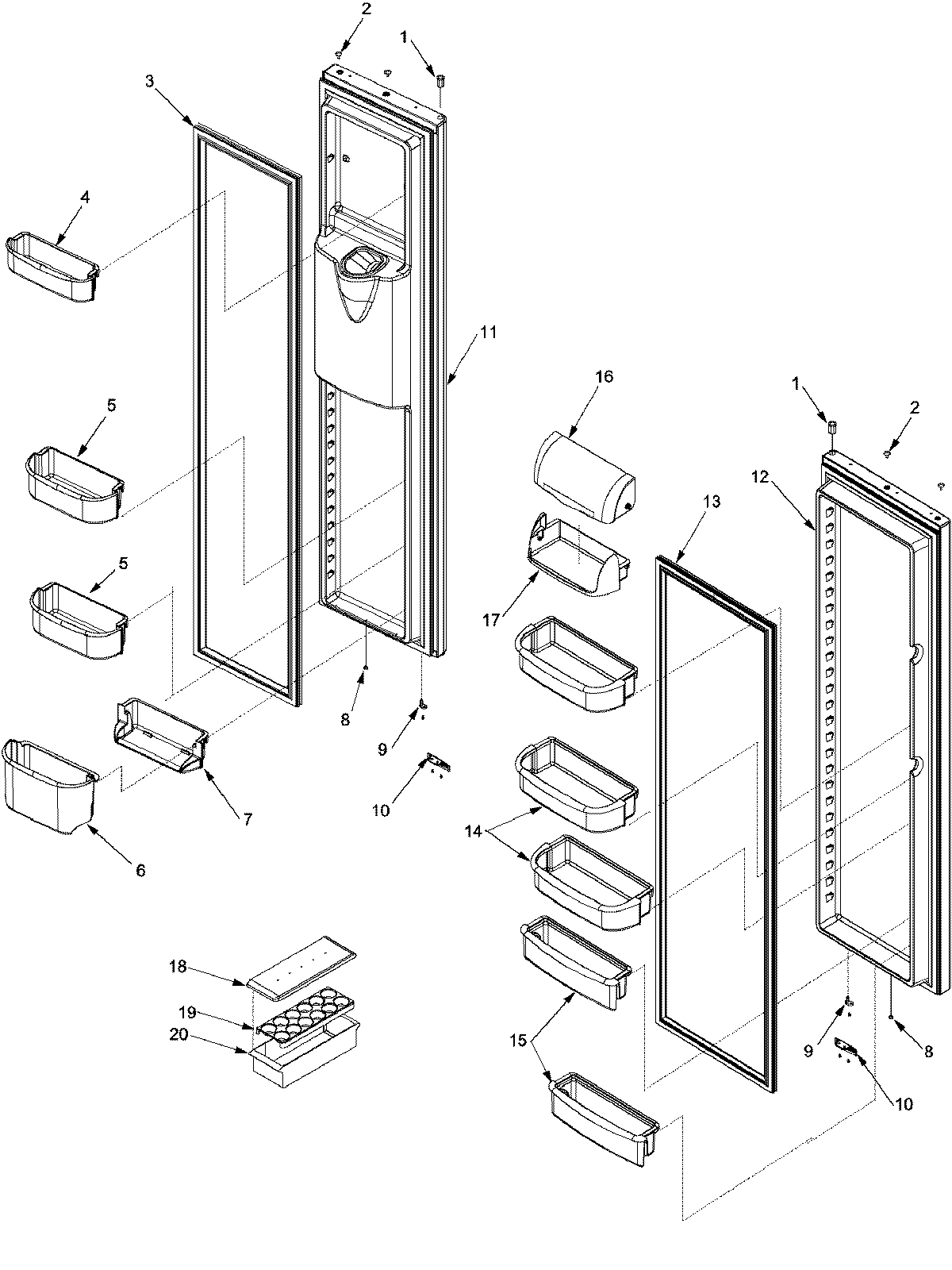 15 - REF/FZ DOOR AND SHELF
