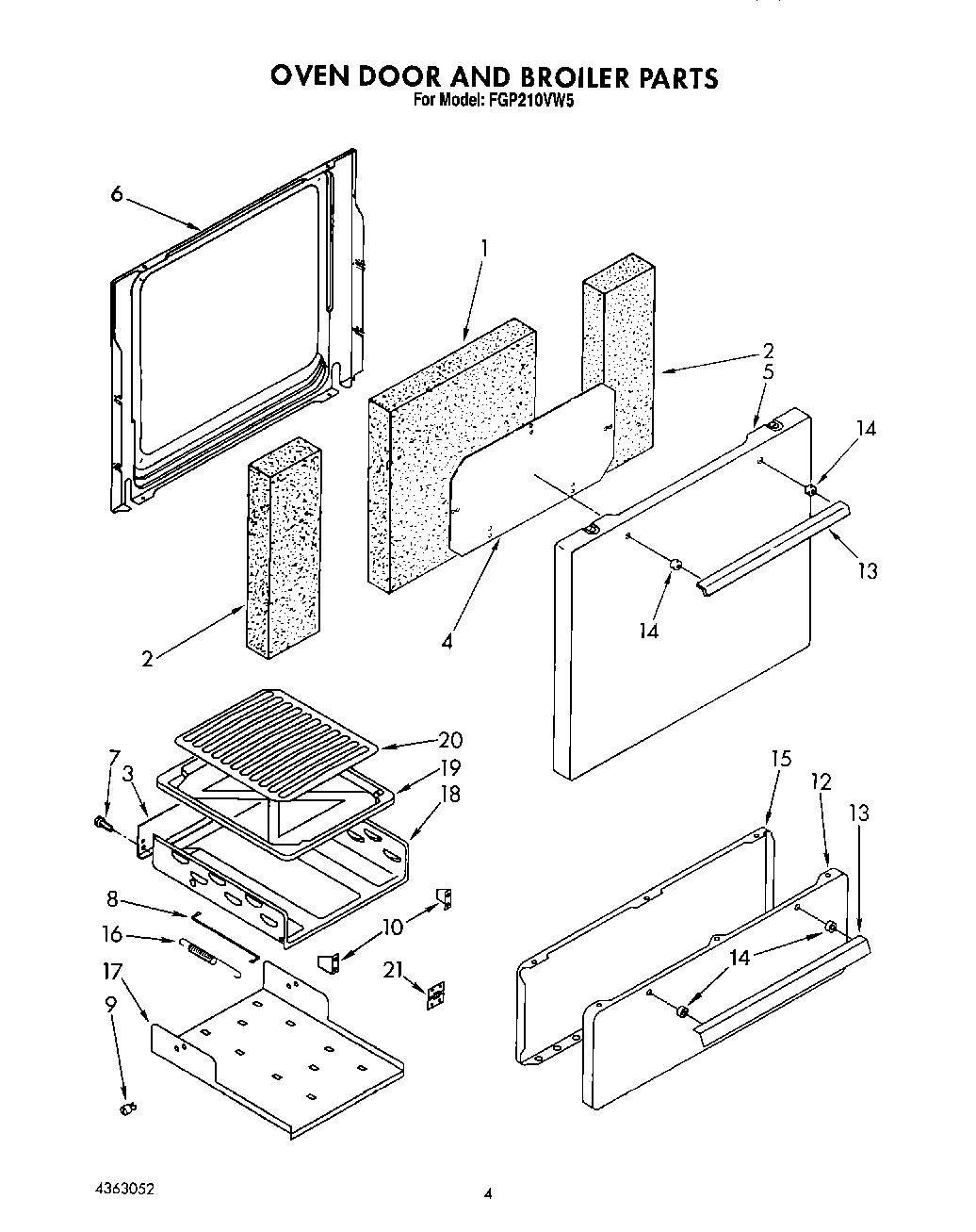 02 - OVEN DOOR AND BROILER