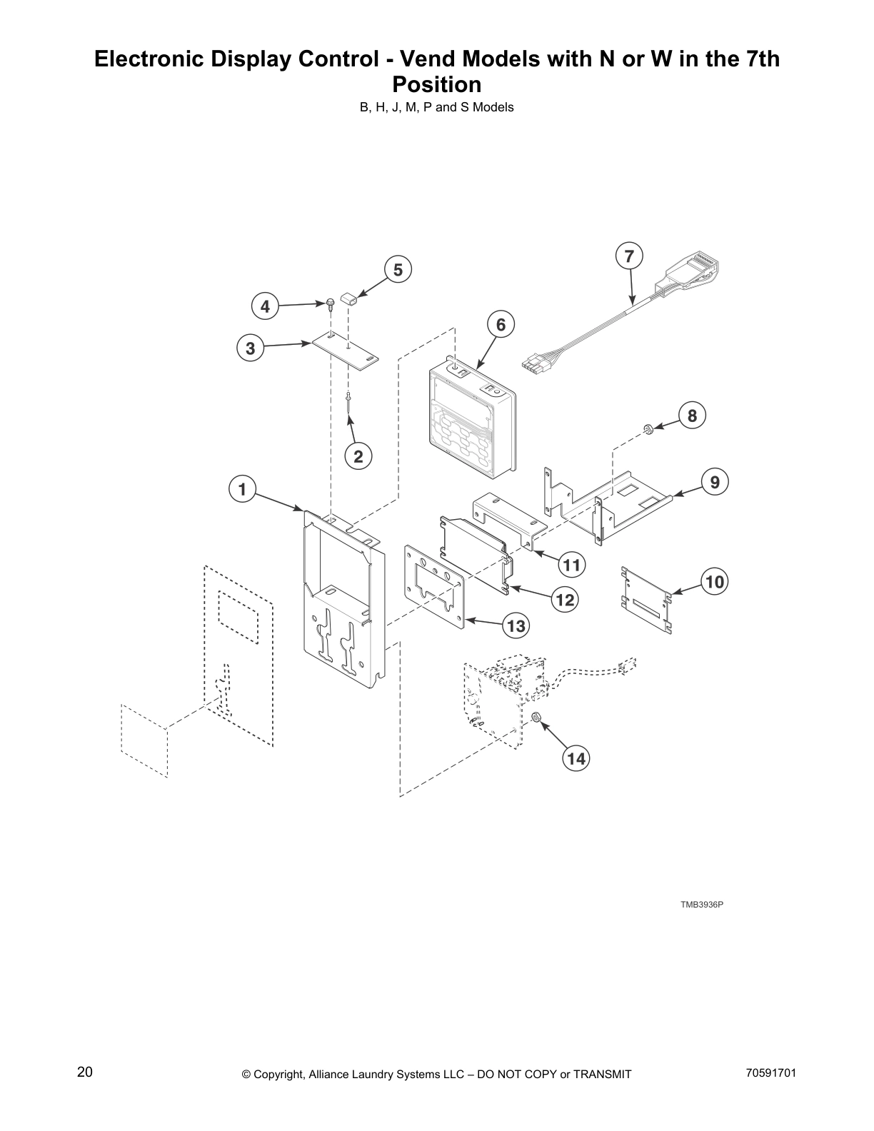 Electronic Display Control - Vend Models with N or W in the 7th
Position