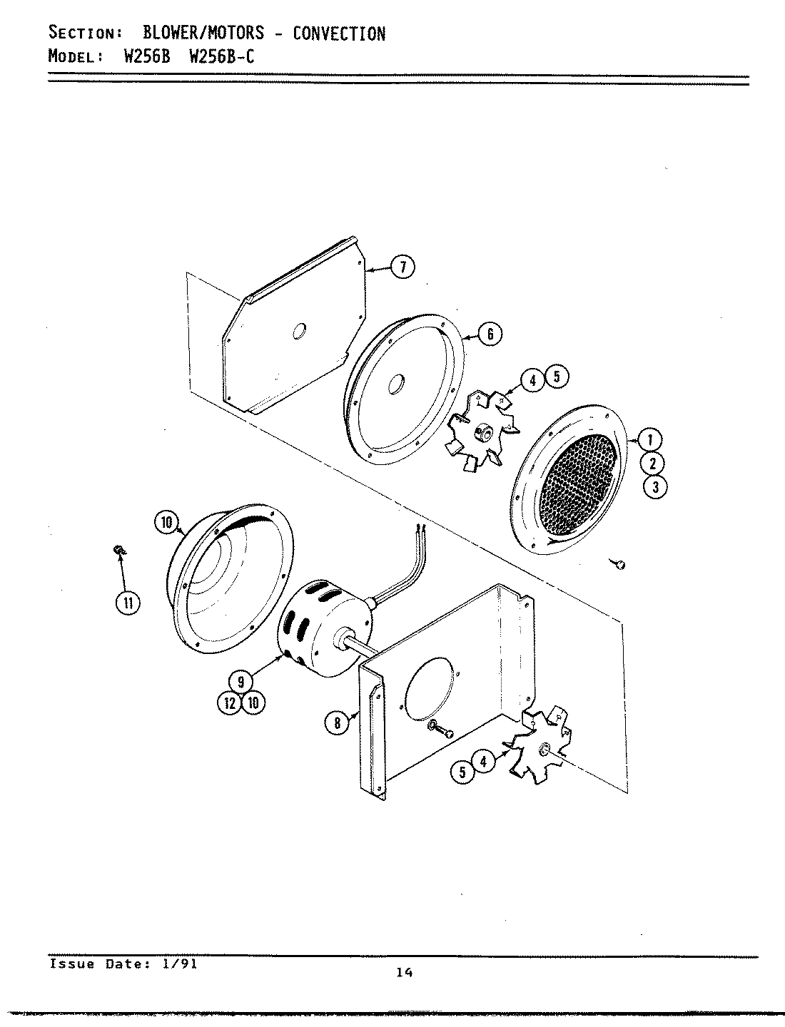 01 - BLOWER MOTOR/CONVECTION (W256B&BC)