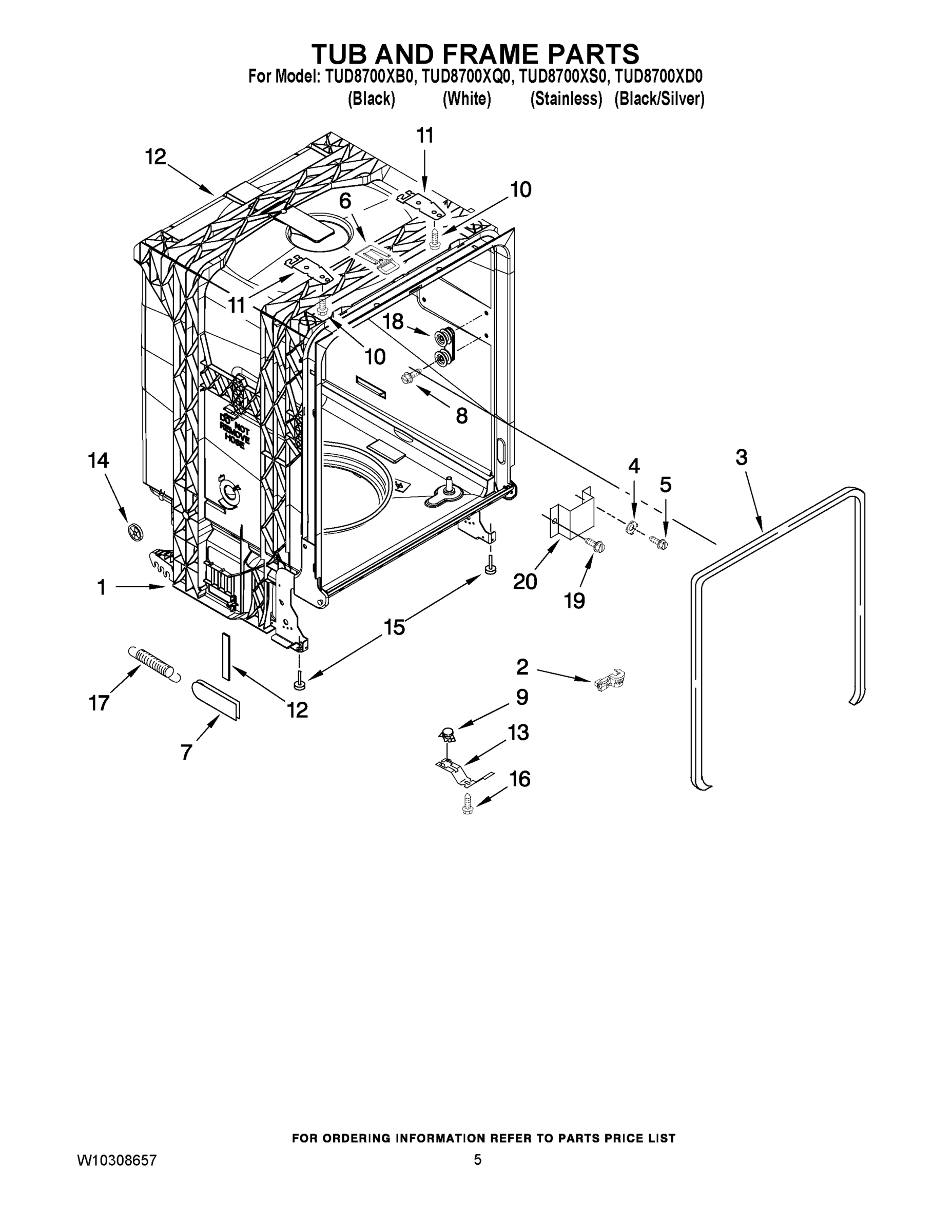 05 - TUB AND FRAME PARTS