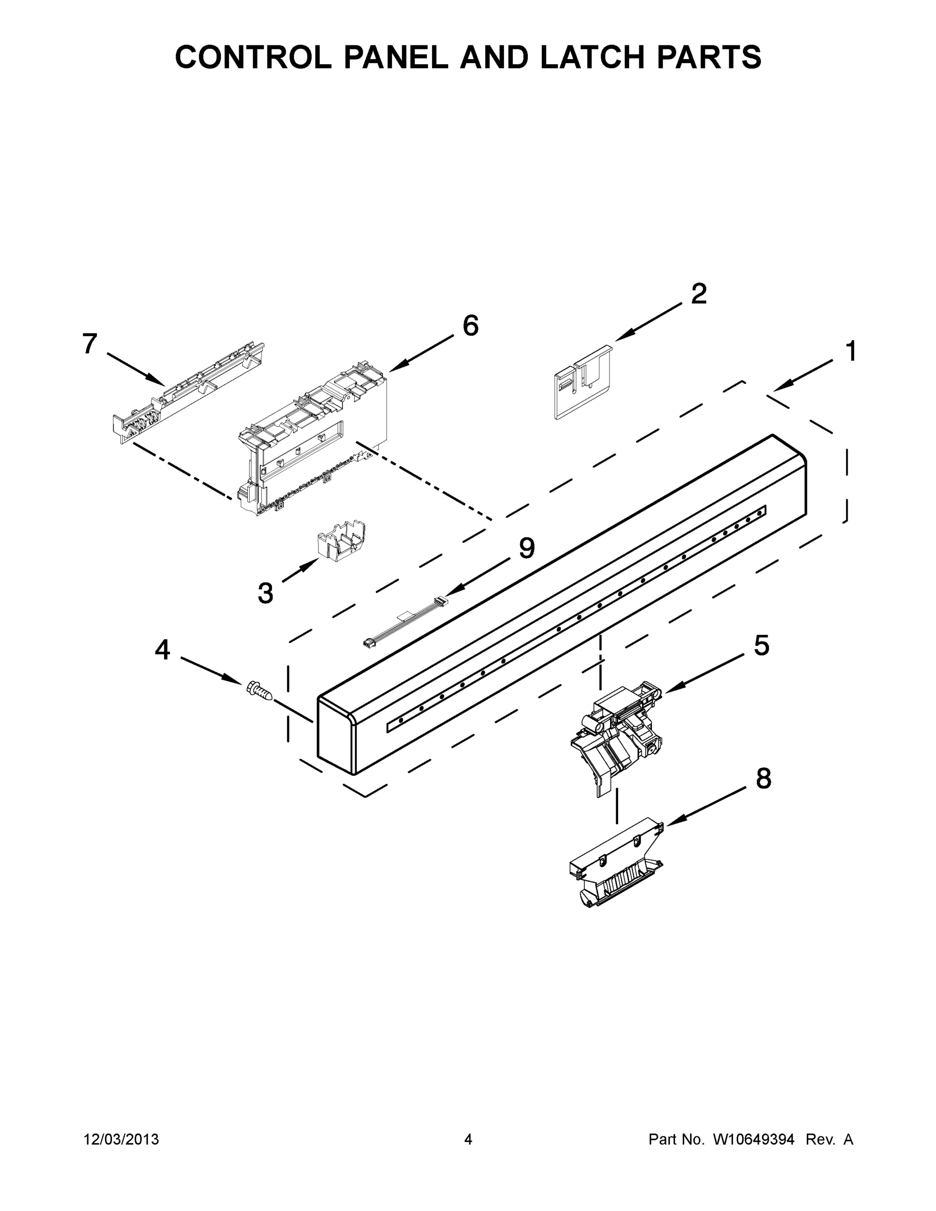 03 - CONTROL PANEL AND LATCH PARTS