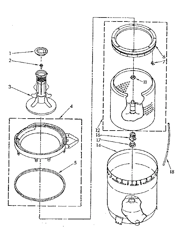 AGITATOR, BASKET AND TUB PARTS