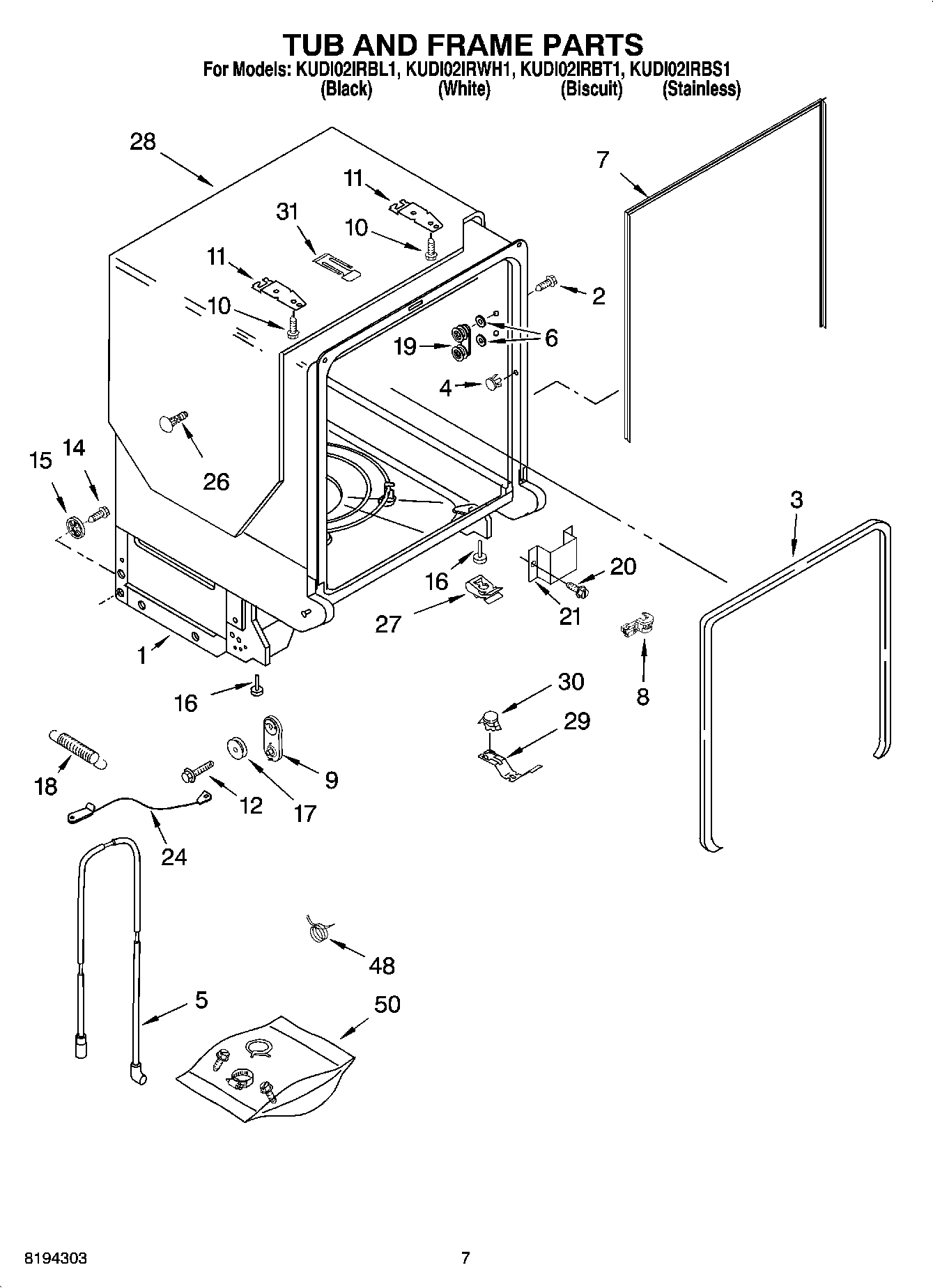 07 - TUB AND FRAME PARTS