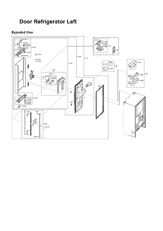 Left Refrigerator Door Parts