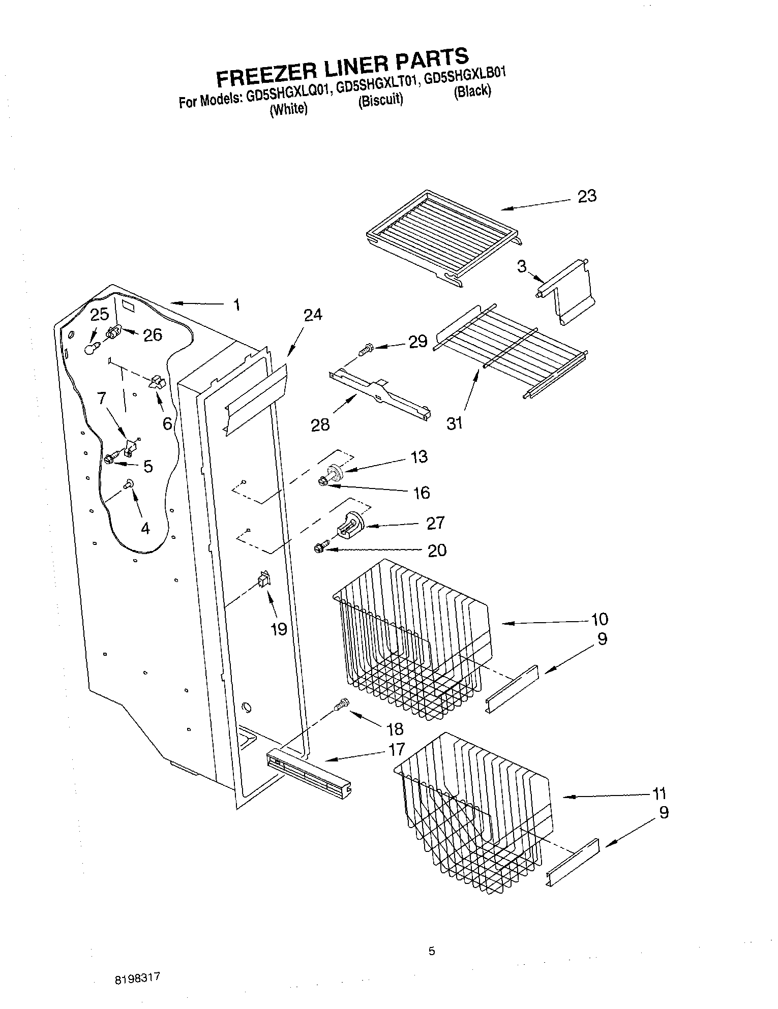 04 - FREEZER LINER PARTS