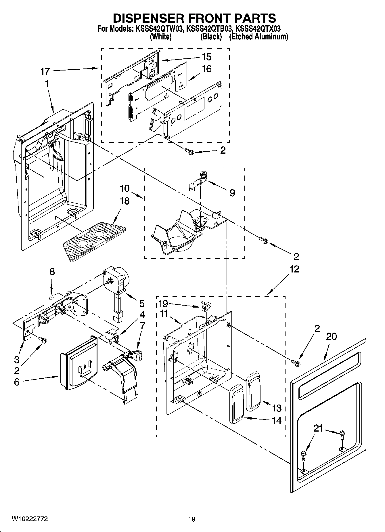 12 - DISPENSER FRONT PARTS