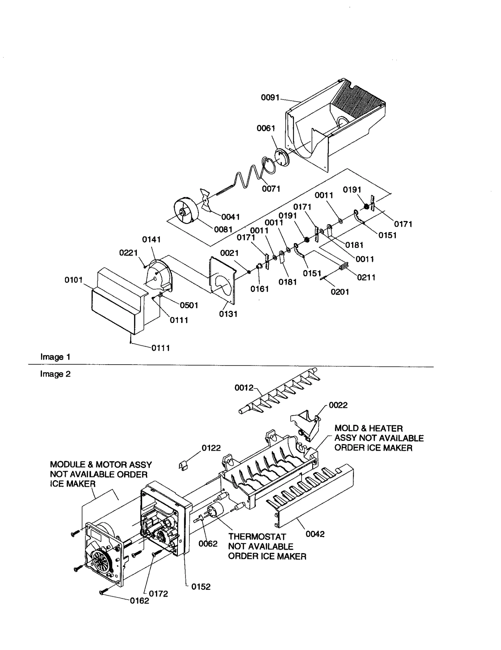 ICE BUCKET AUGER/ICE MAKER
