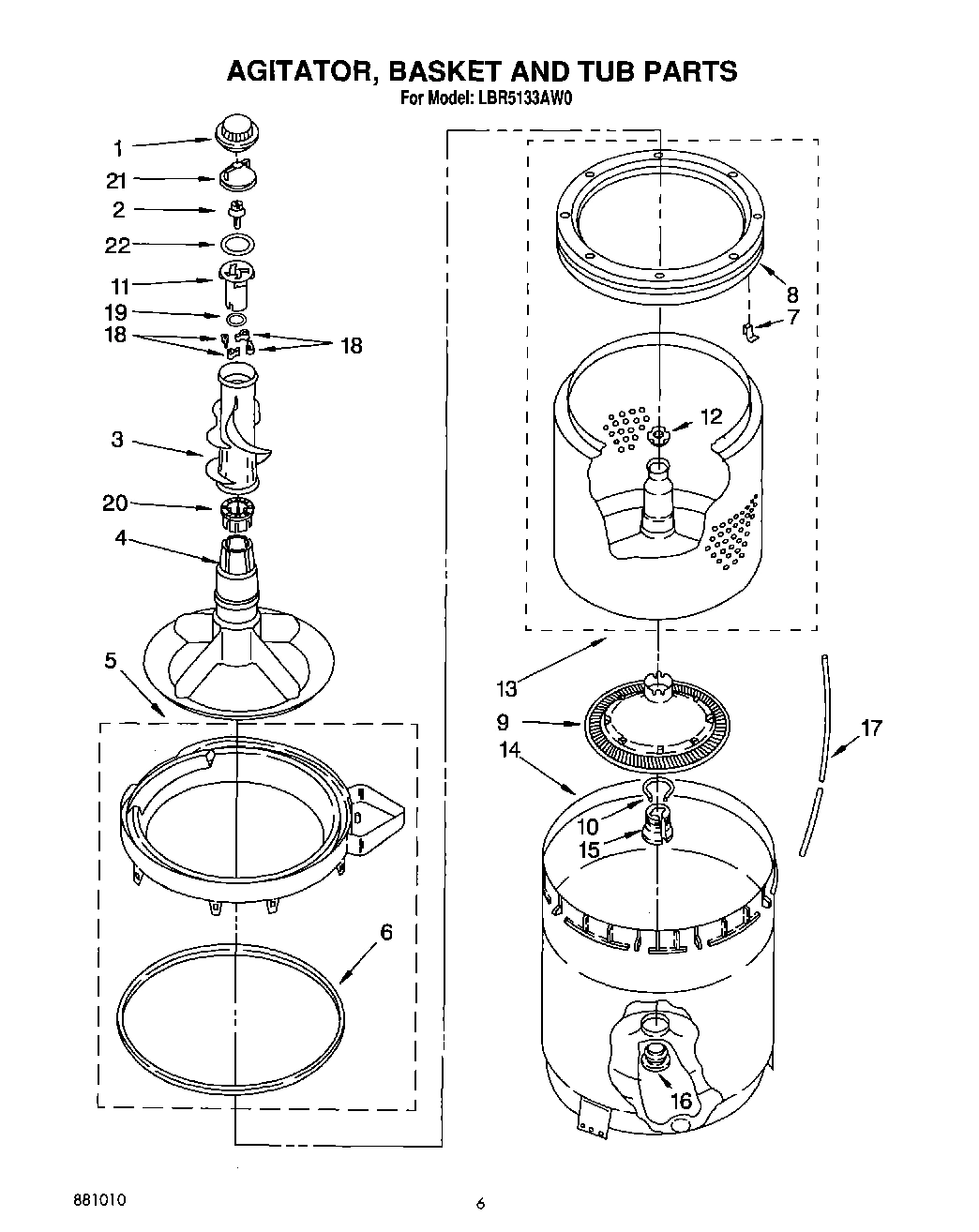05 - AGITATOR, BASKET AND TUB