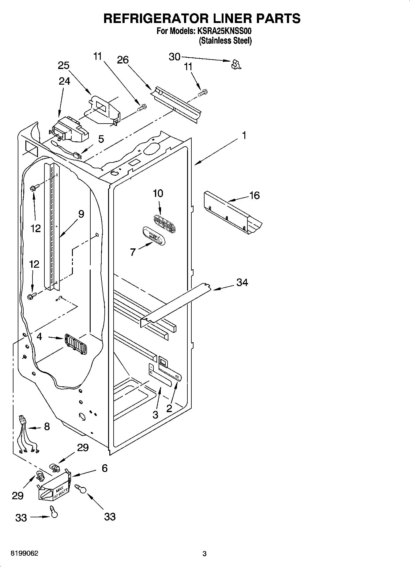 02 - REFRIGERATOR LINER PARTS