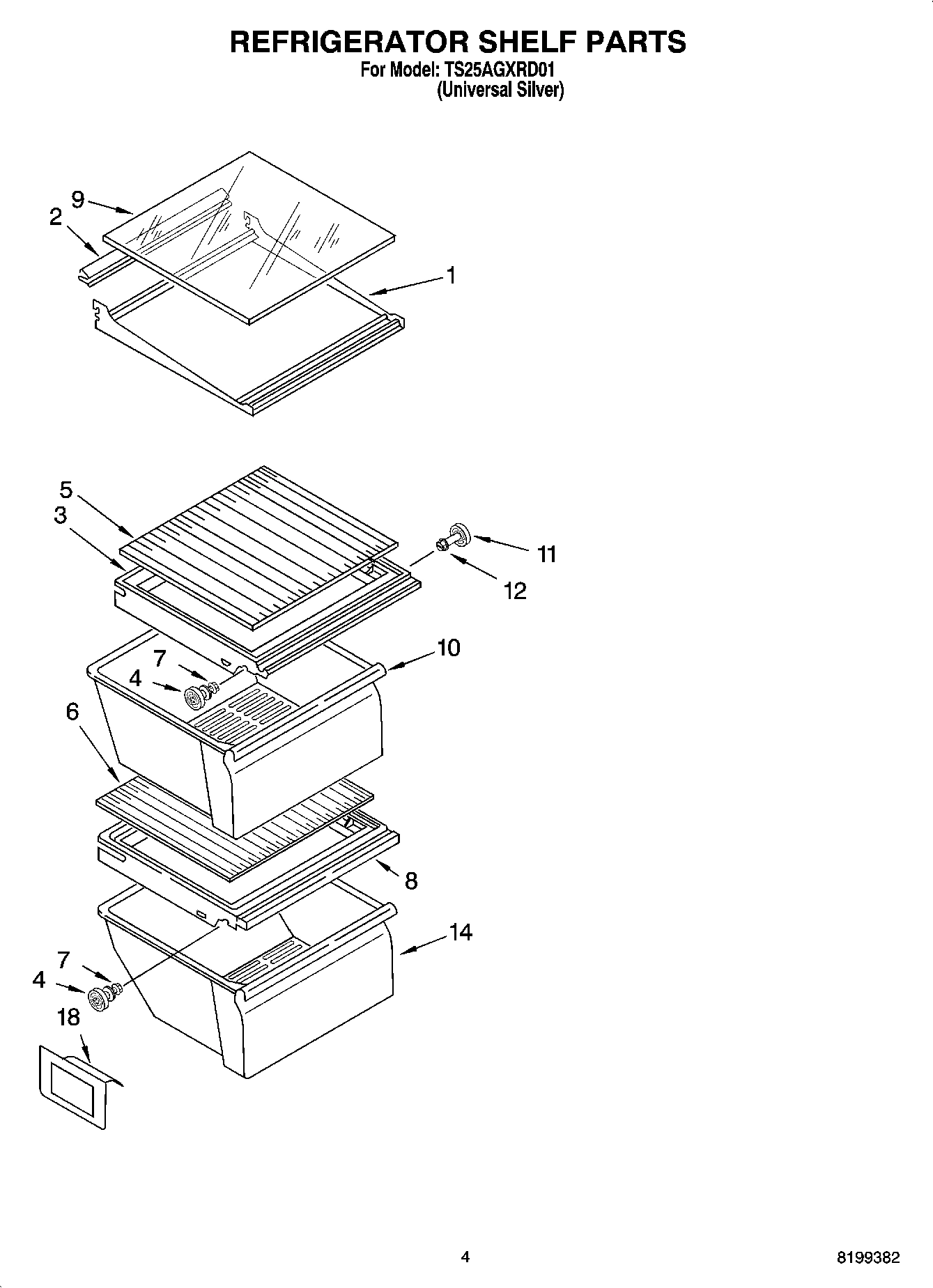 03 - REFRIGERATOR SHELF PARTS