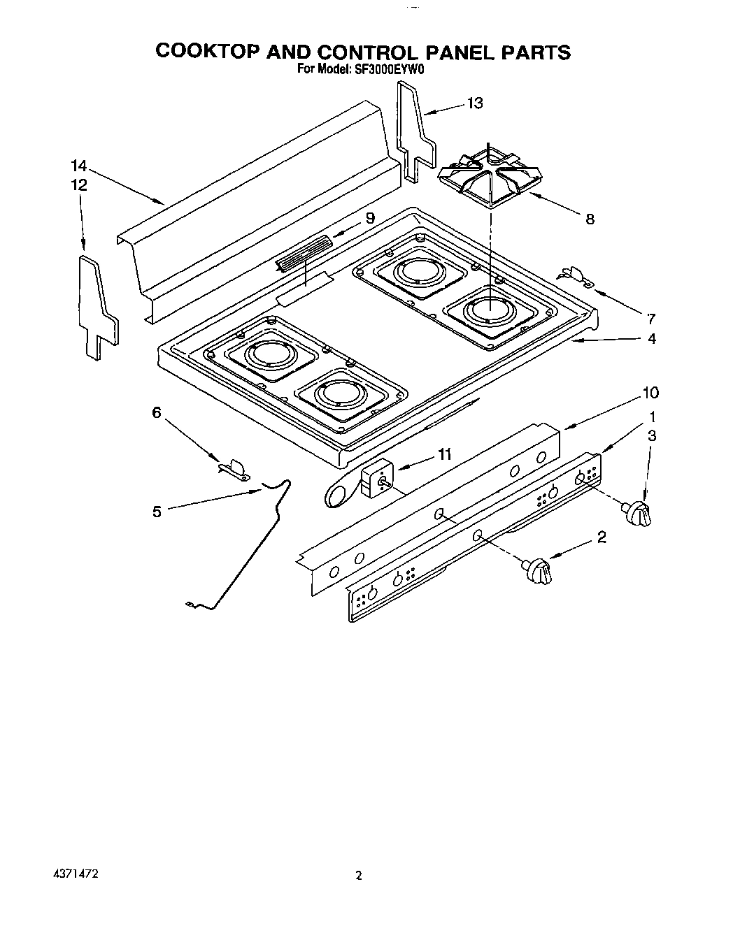 02 - COOKTOP AND CONTROL PANEL, LIT/OPTI