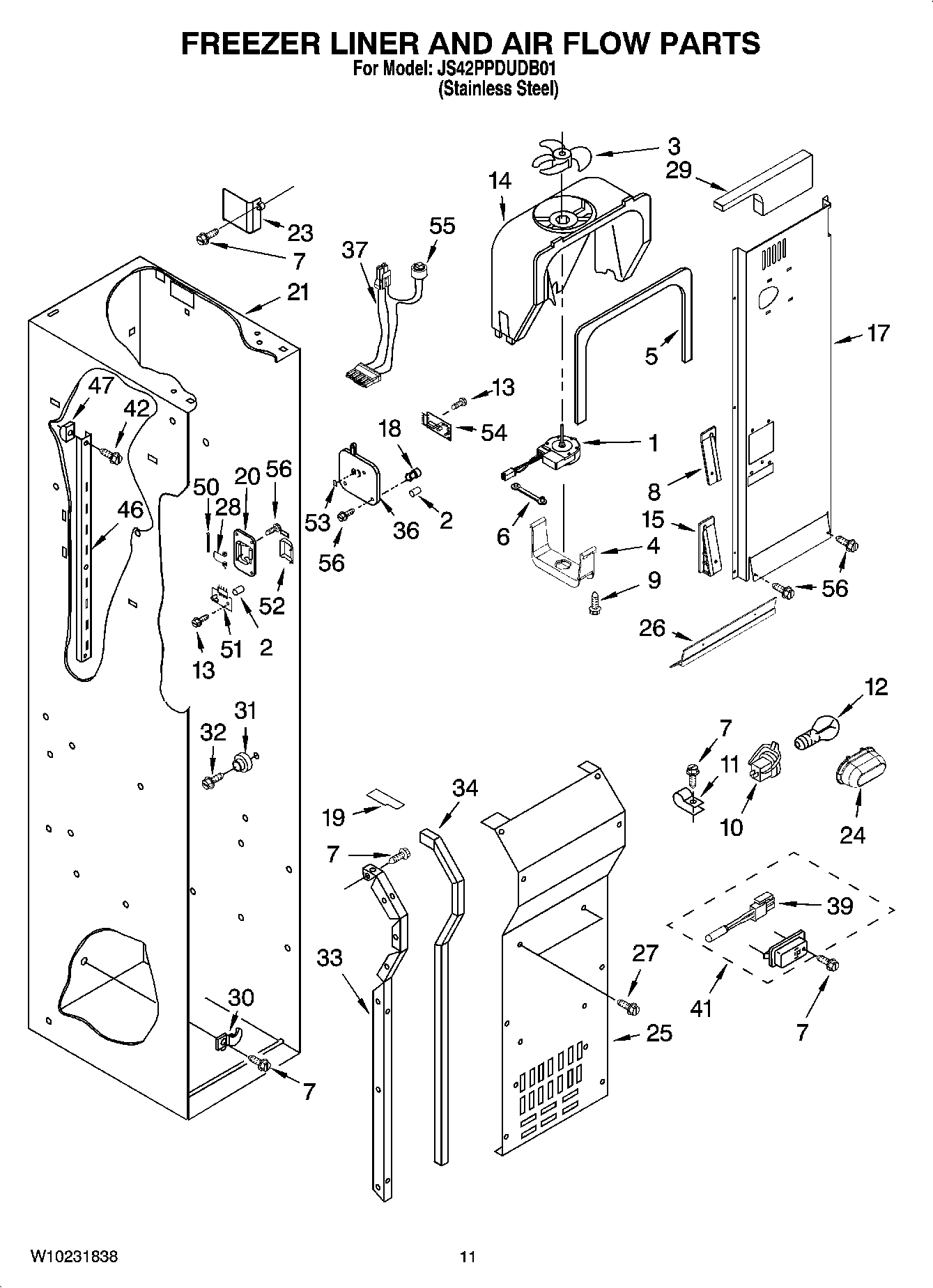 08 - FREEZER LINER AND AIR FLOW PARTS