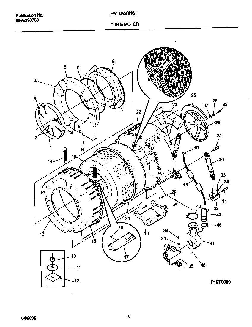 04 - P12T0050 WSHR TUB,MOTOR