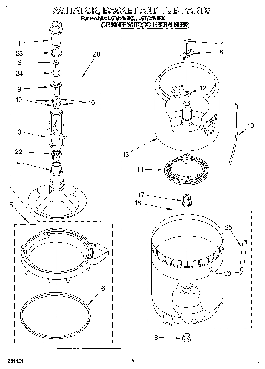 04 - AGITATOR, BASKET AND TUB