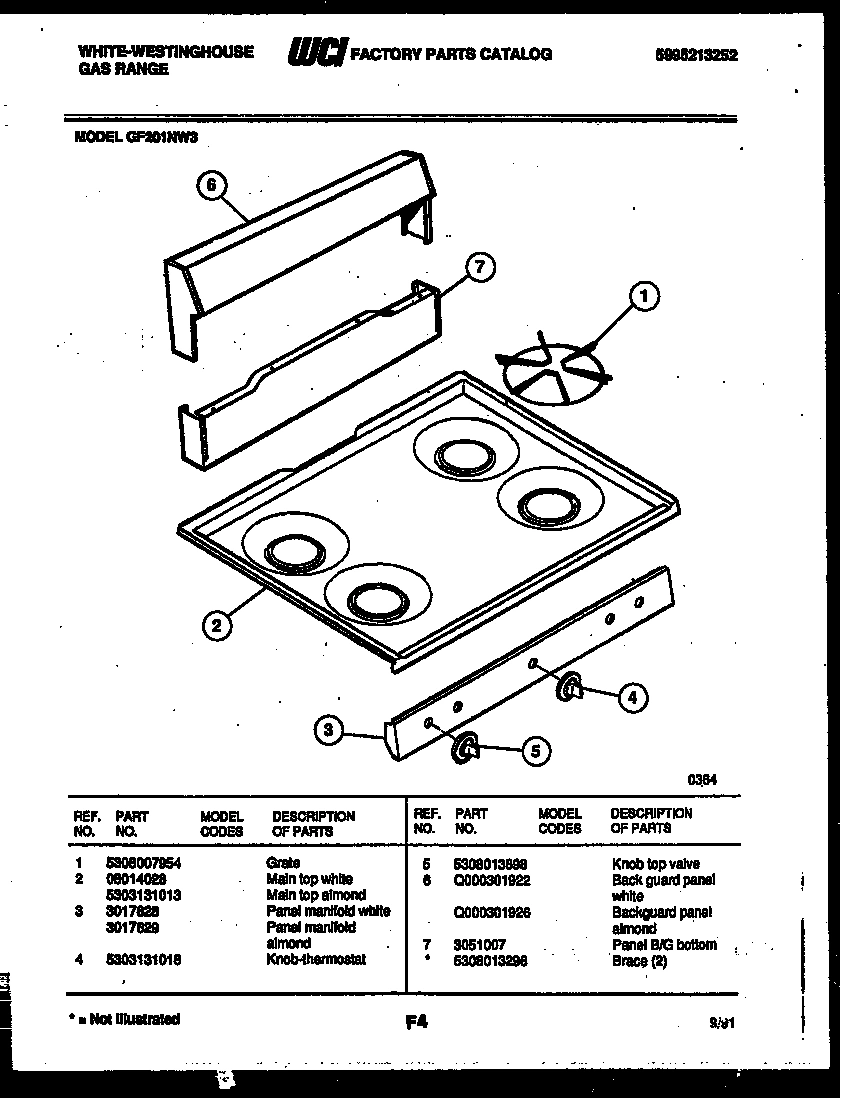 02 - BACKGUARD AND COOKTOP PARTS