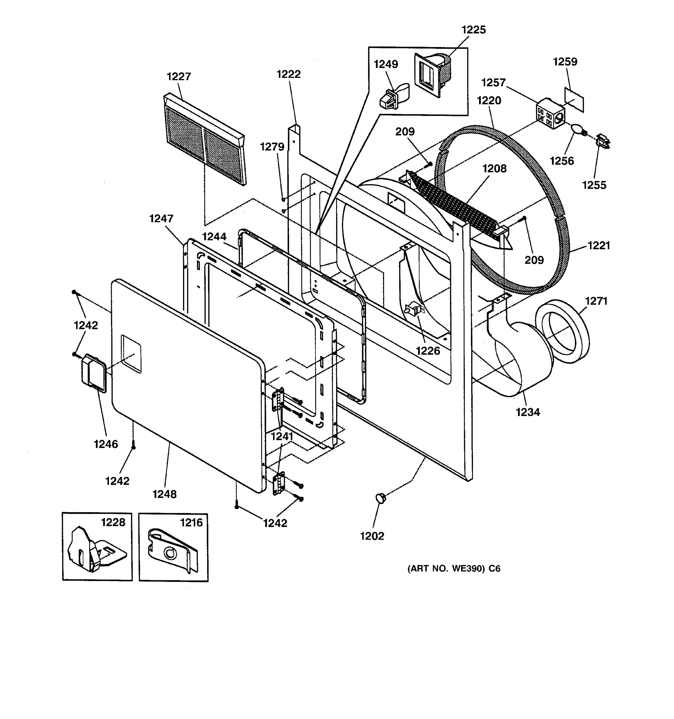 FRONT PANEL & LINT FILTER