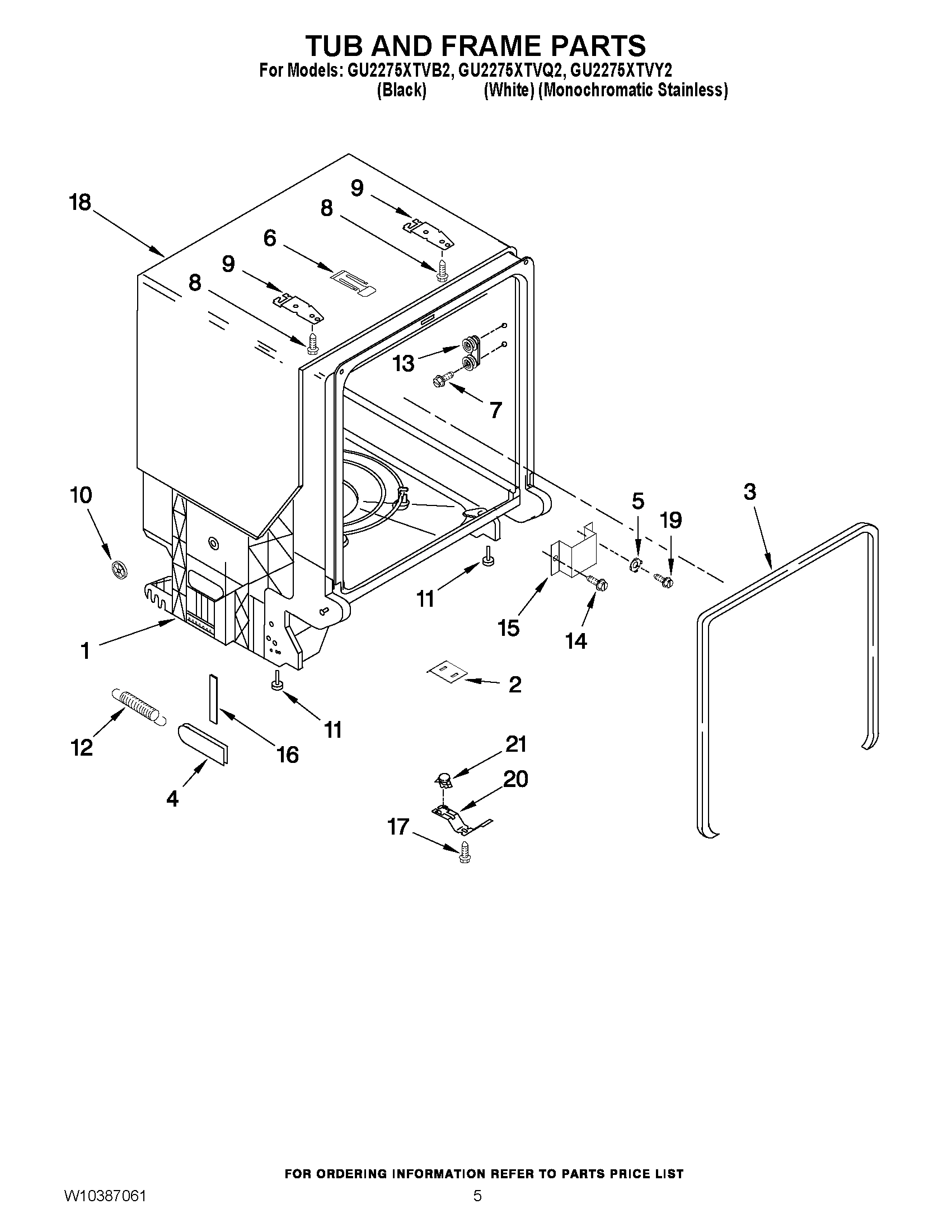 05 - TUB AND FRAME PARTS