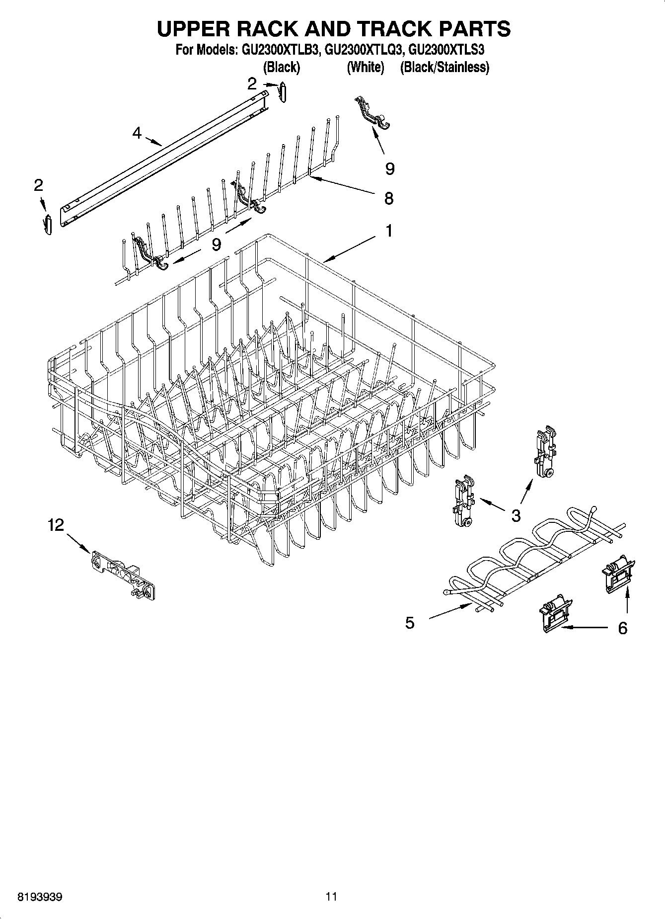 09 - UPPER RACK AND TRACK PARTS