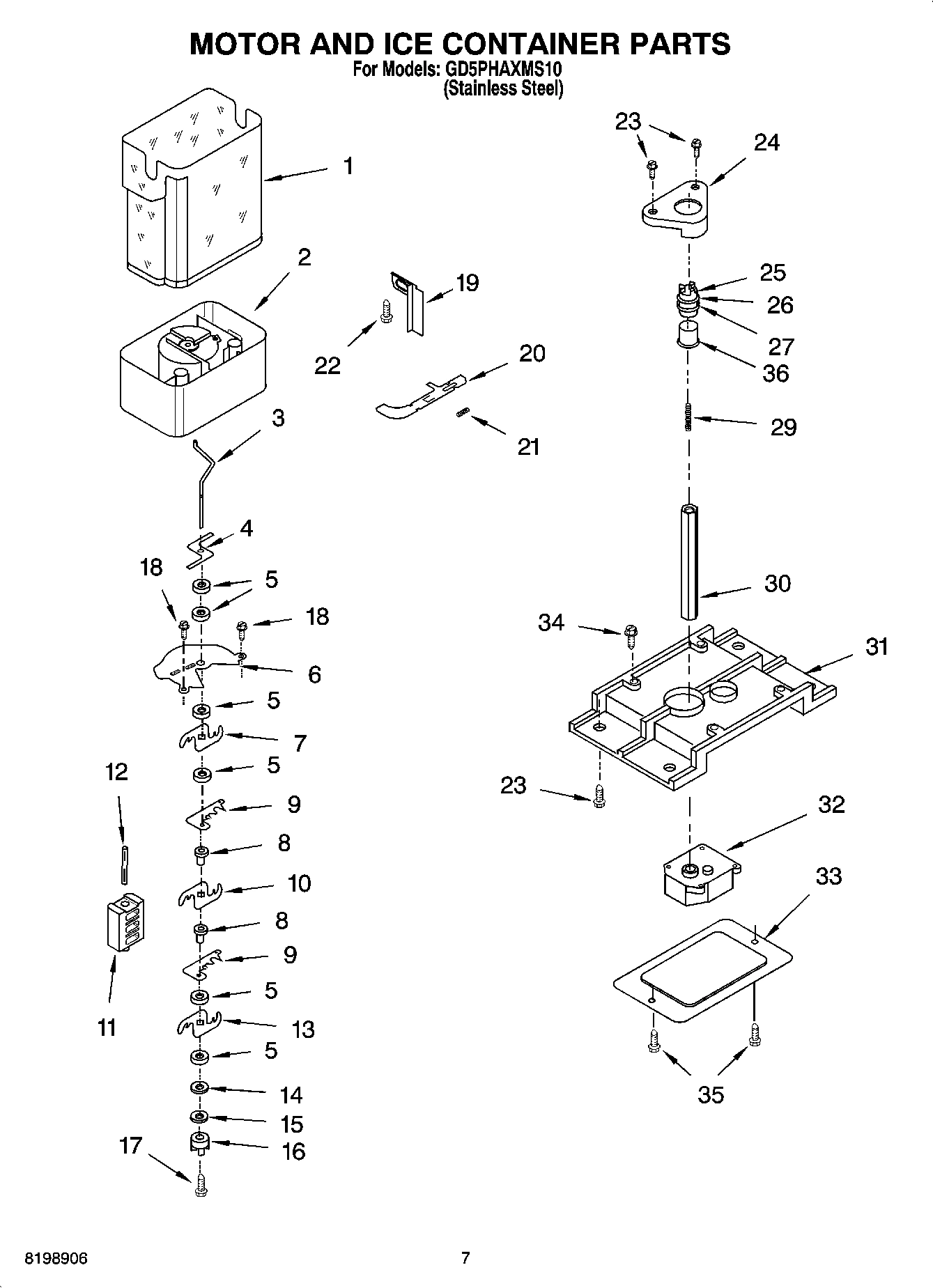 05 - MOTOR AND ICE CONTAINER PARTS
