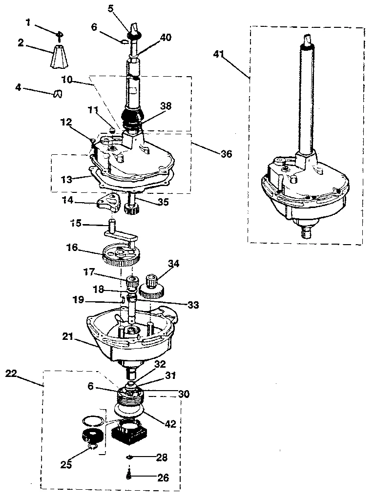 TRANSMISSION, WATER SEAL, LOWER BEARING ASSY