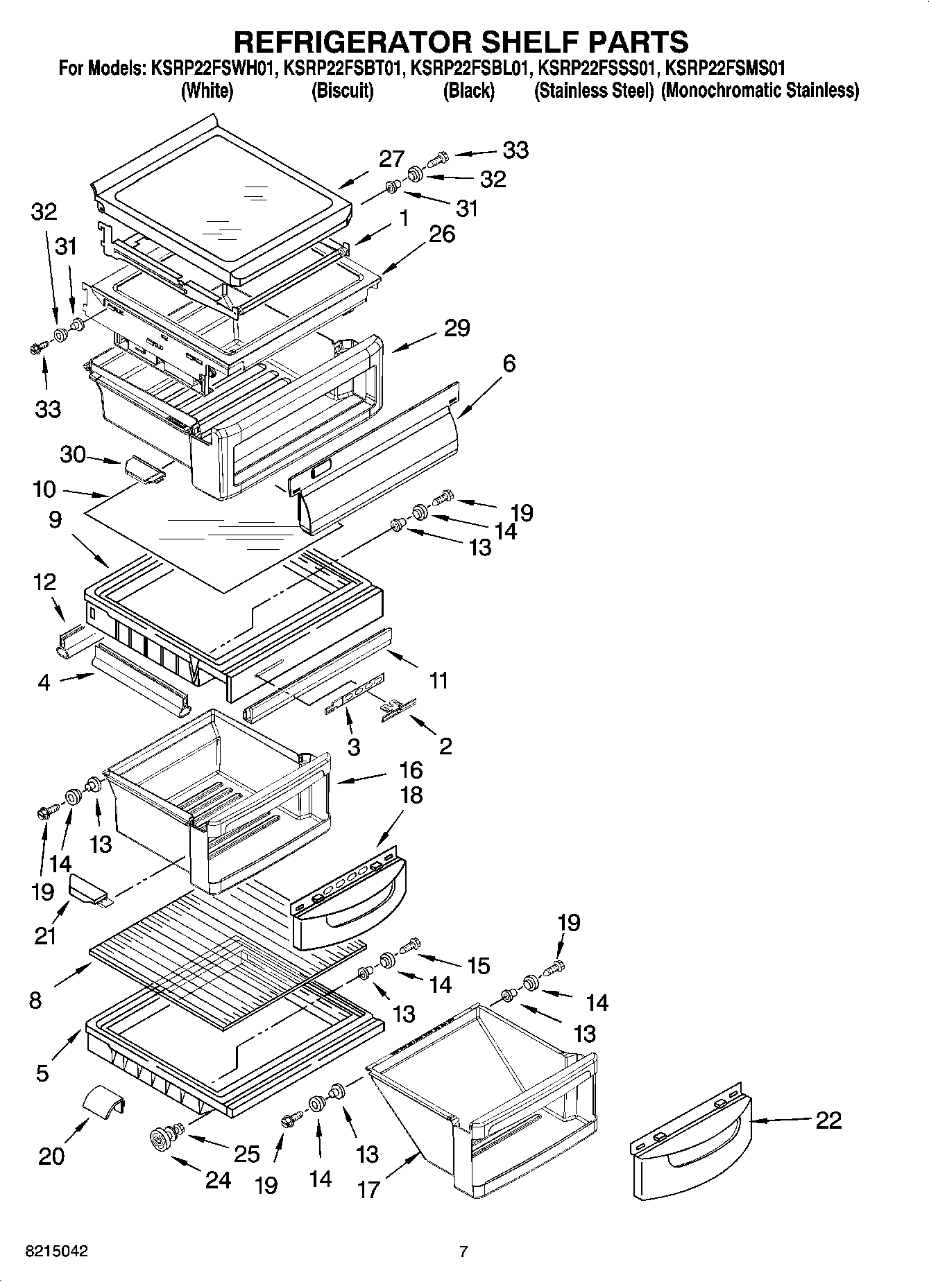 05 - REFRIGERATOR SHELF PARTS